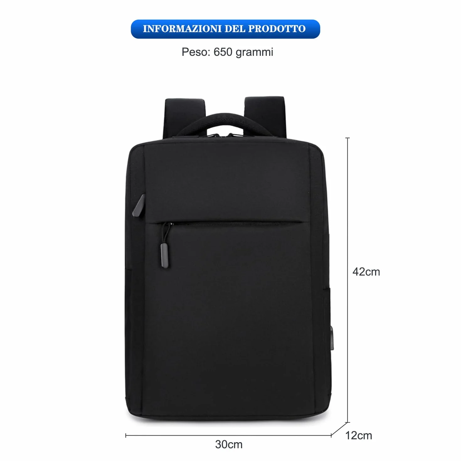 Mixroom Zaino Laptop Borsa Porta PC Portatile per Computer Custodia Notebook 15" con Attacco USB Z8