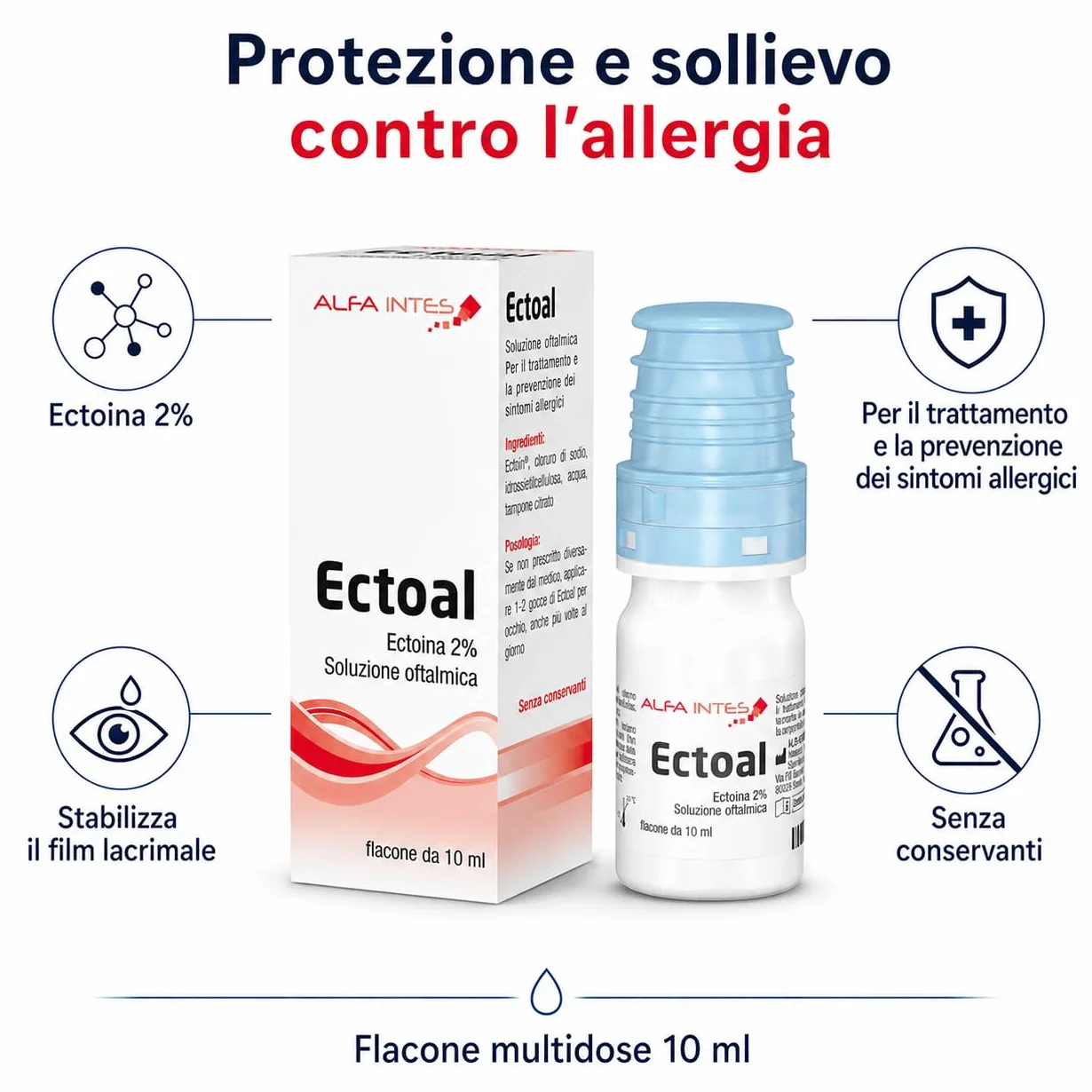 Collirio Antistaminico Ectoal - Gocce per Allergia