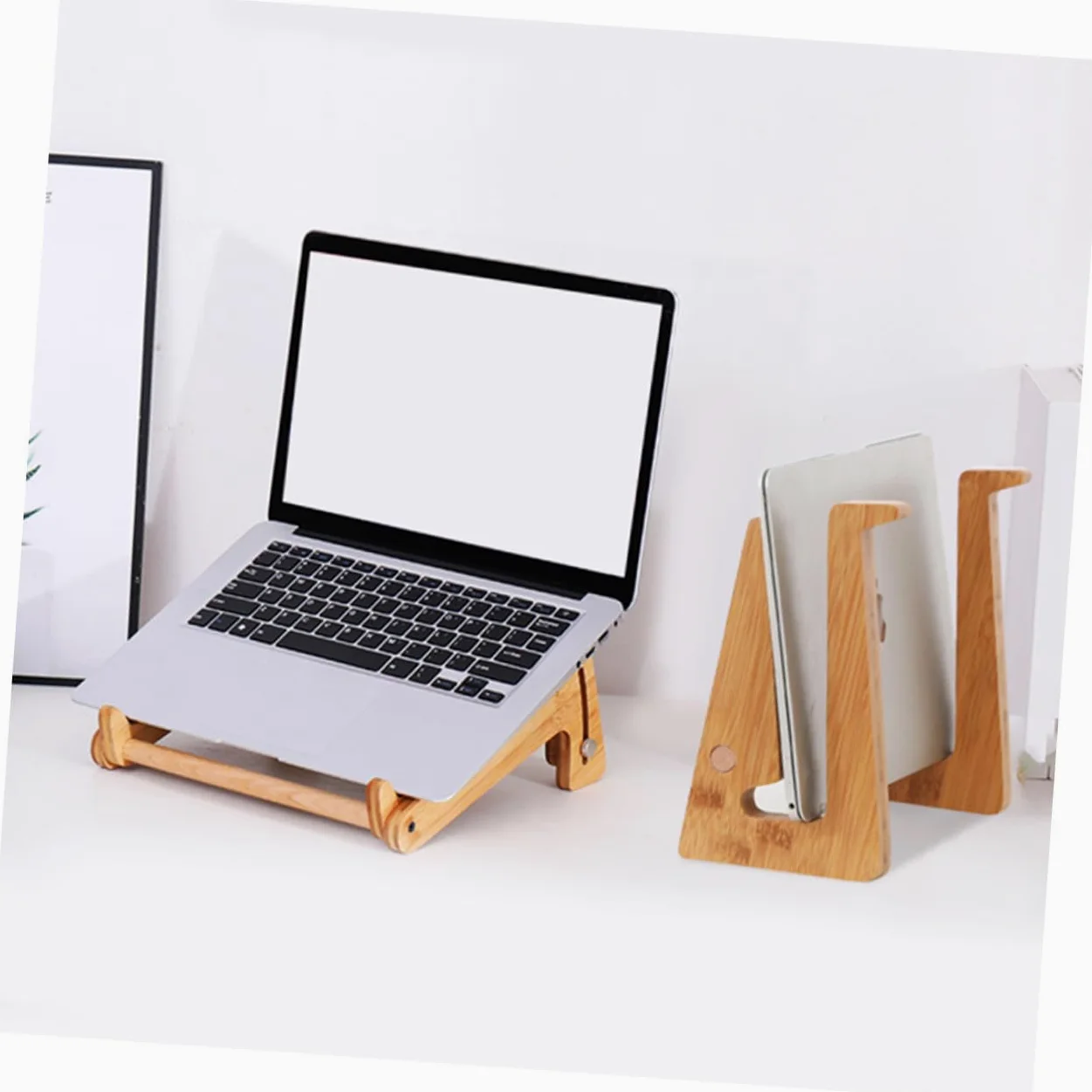 Supporto Portatile per Laptop in Legno Regolabile Supporto Pieghevole per Computer 13-156 Pollici Accessori Multifunzione per Notebook Elevazione Ergonomica