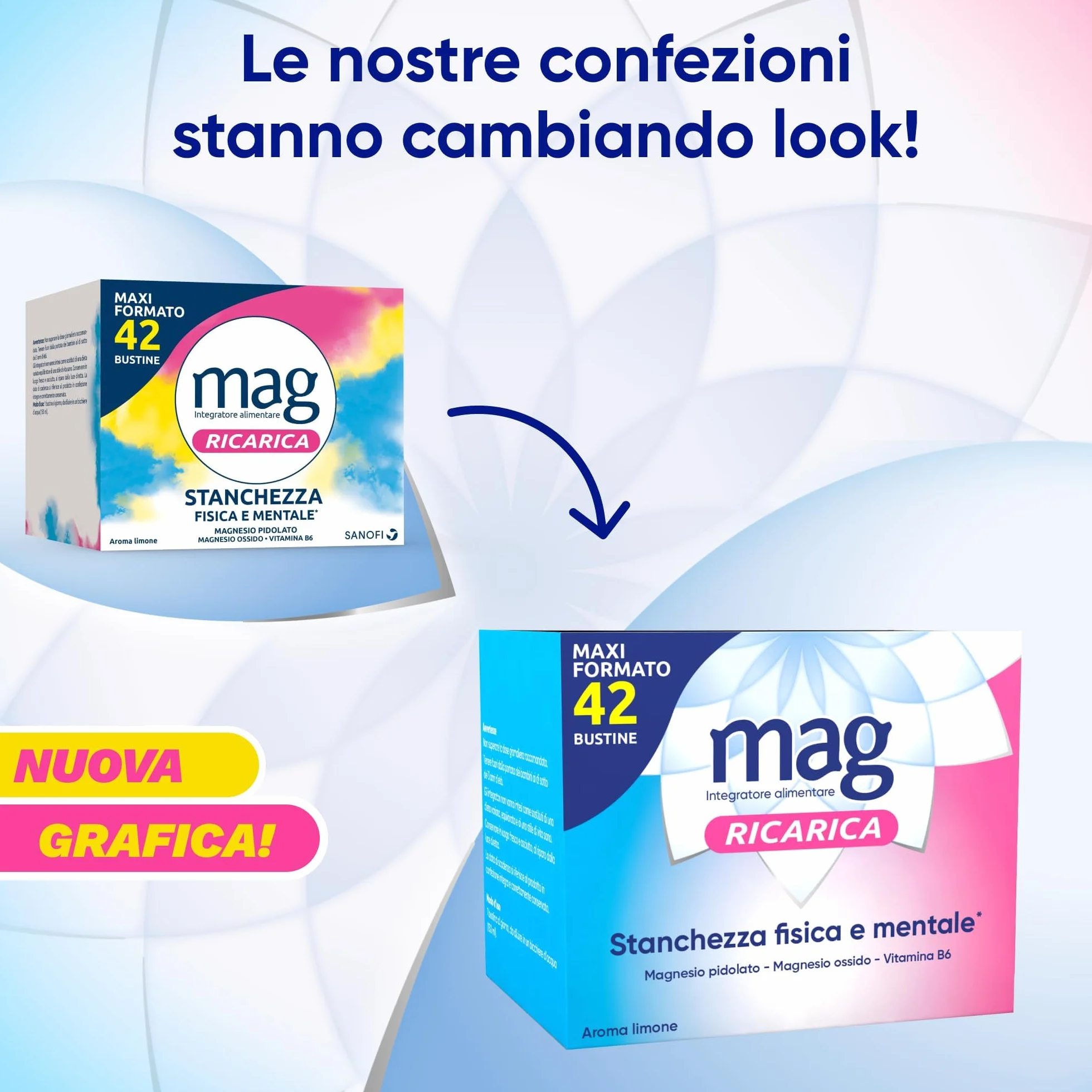 Magnesio Pidolato e Ossido con Vitamina B6 Integratore per Stanchezza Fisica e Mentale - MaxiFormato 42 Bustine Aroma Limone