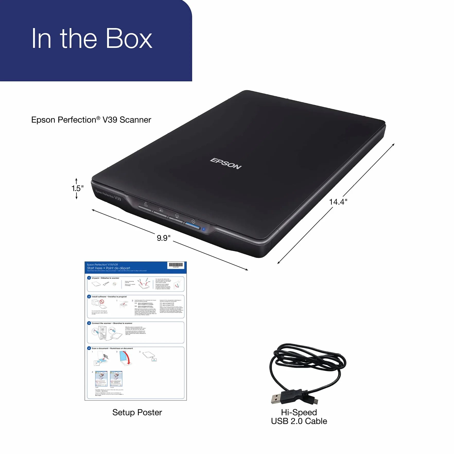 Epson Perfection V39 Flatbed Scanner 4800 Dpi Optical Nero