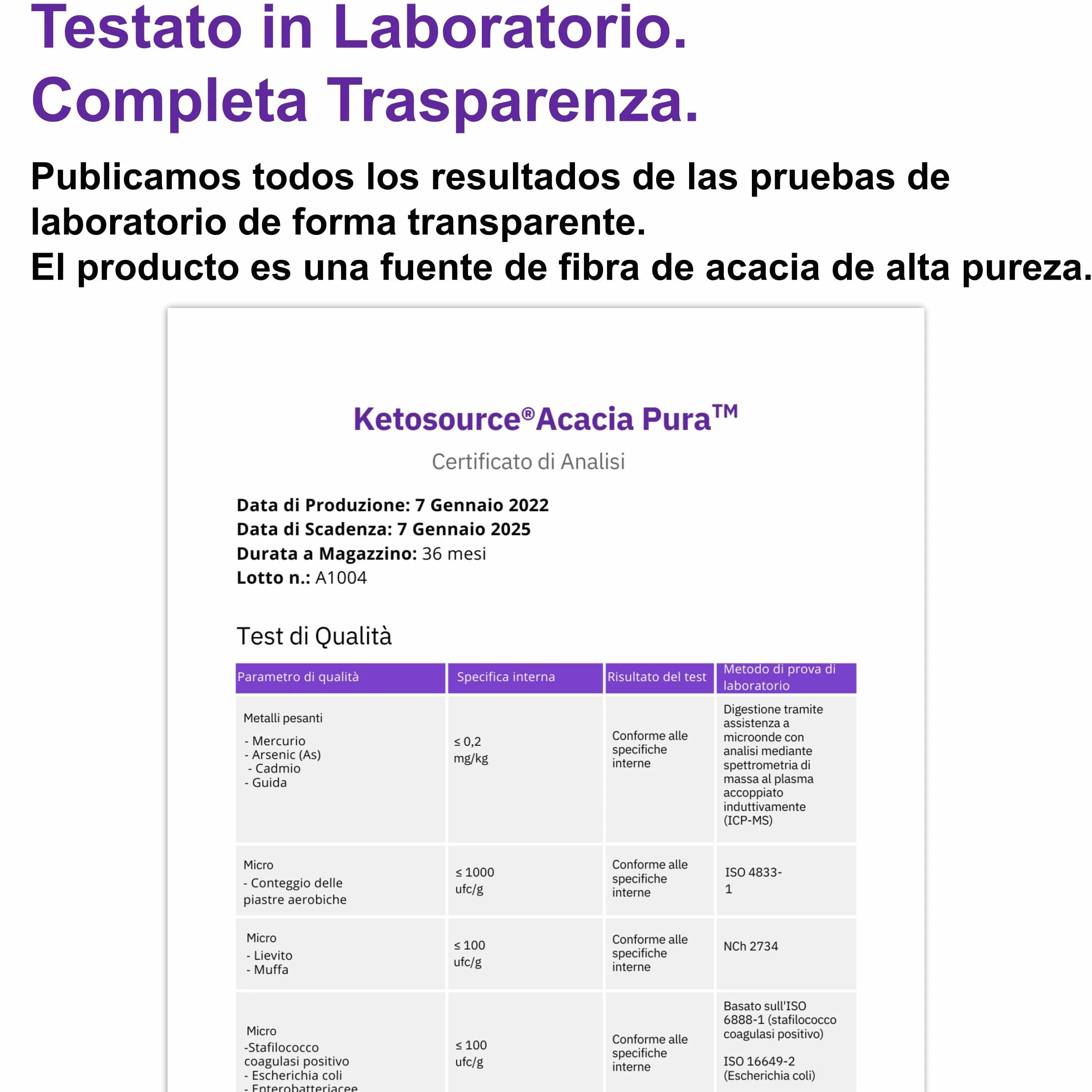 Fibra di Acacia Pura 500g Integratore Alimentare Prebiotico Zero Calorie Chetogenica