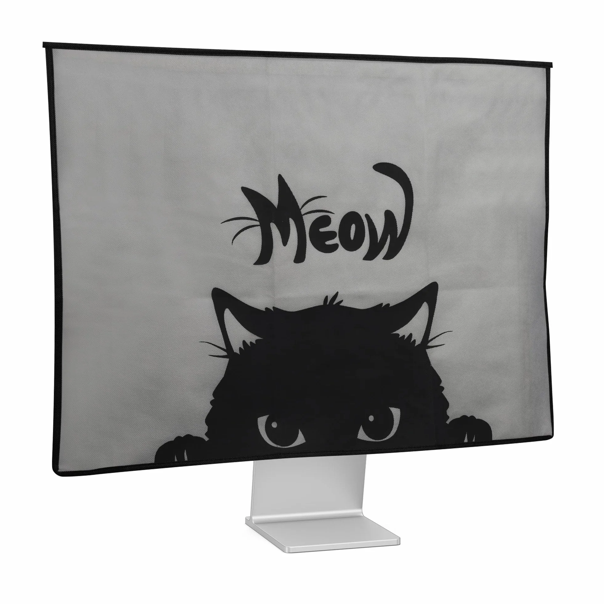 kwmobile Cover compatibile con 27-28" monitor - Fodero per Monitor - Copertura Antipolvere Schermo PC con 2 Tasche Extra - grigio/nero