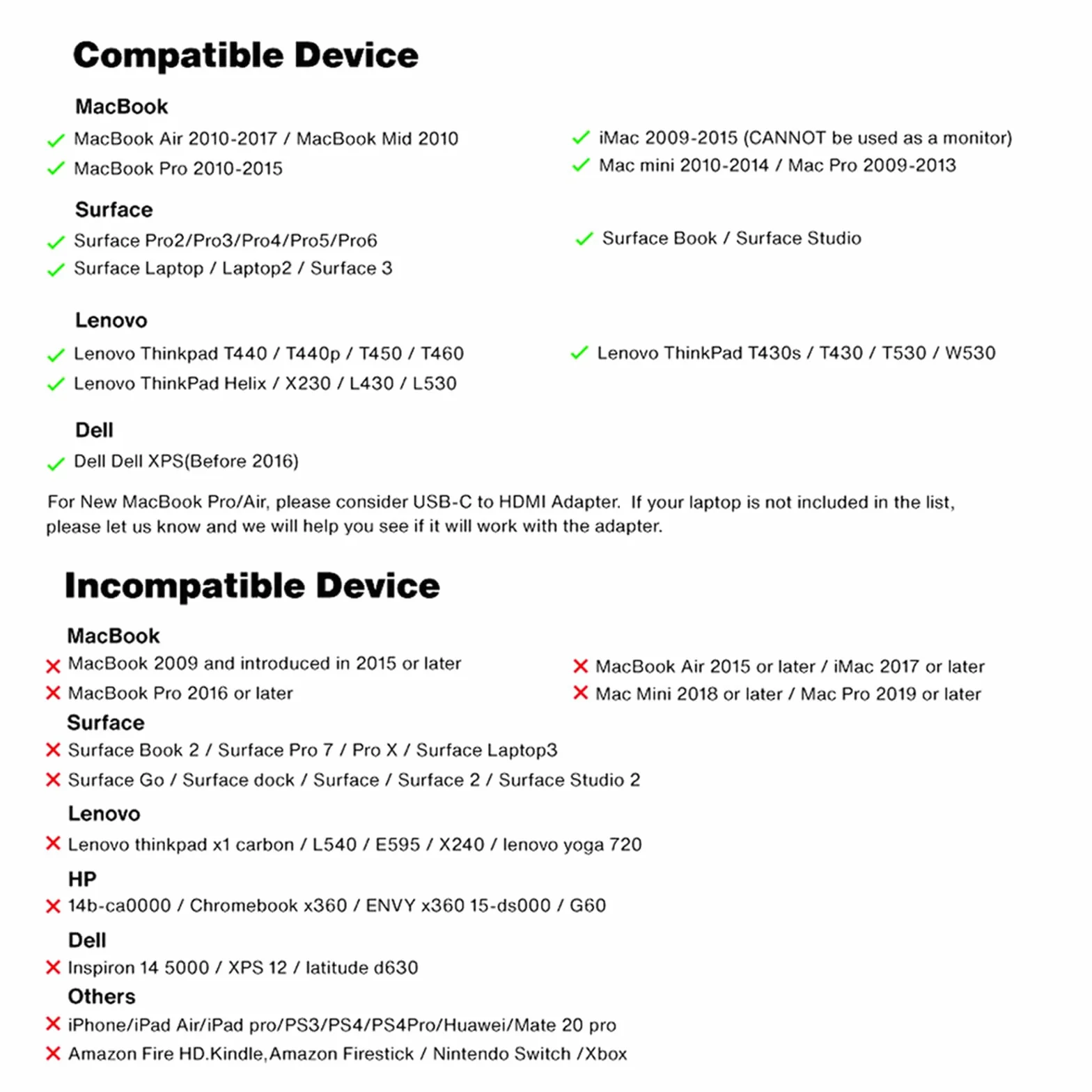 BENFEI Mini DisplayPort to VGA Adapter Thunderbolt Compatible for ThinkPad SurfacePro PC