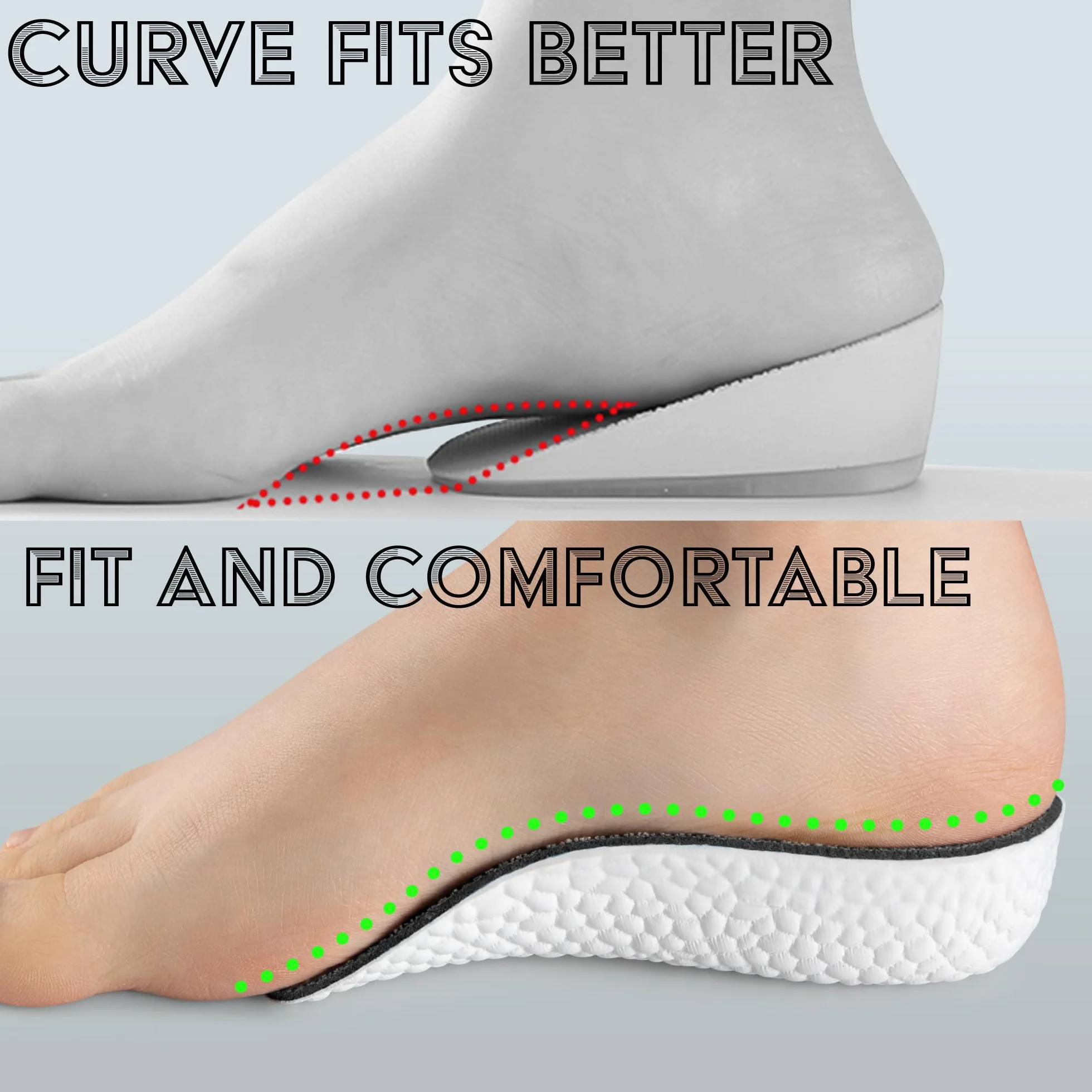 SULPO Solette rialzate per scarpe da uomo 2 cm antiscivolo