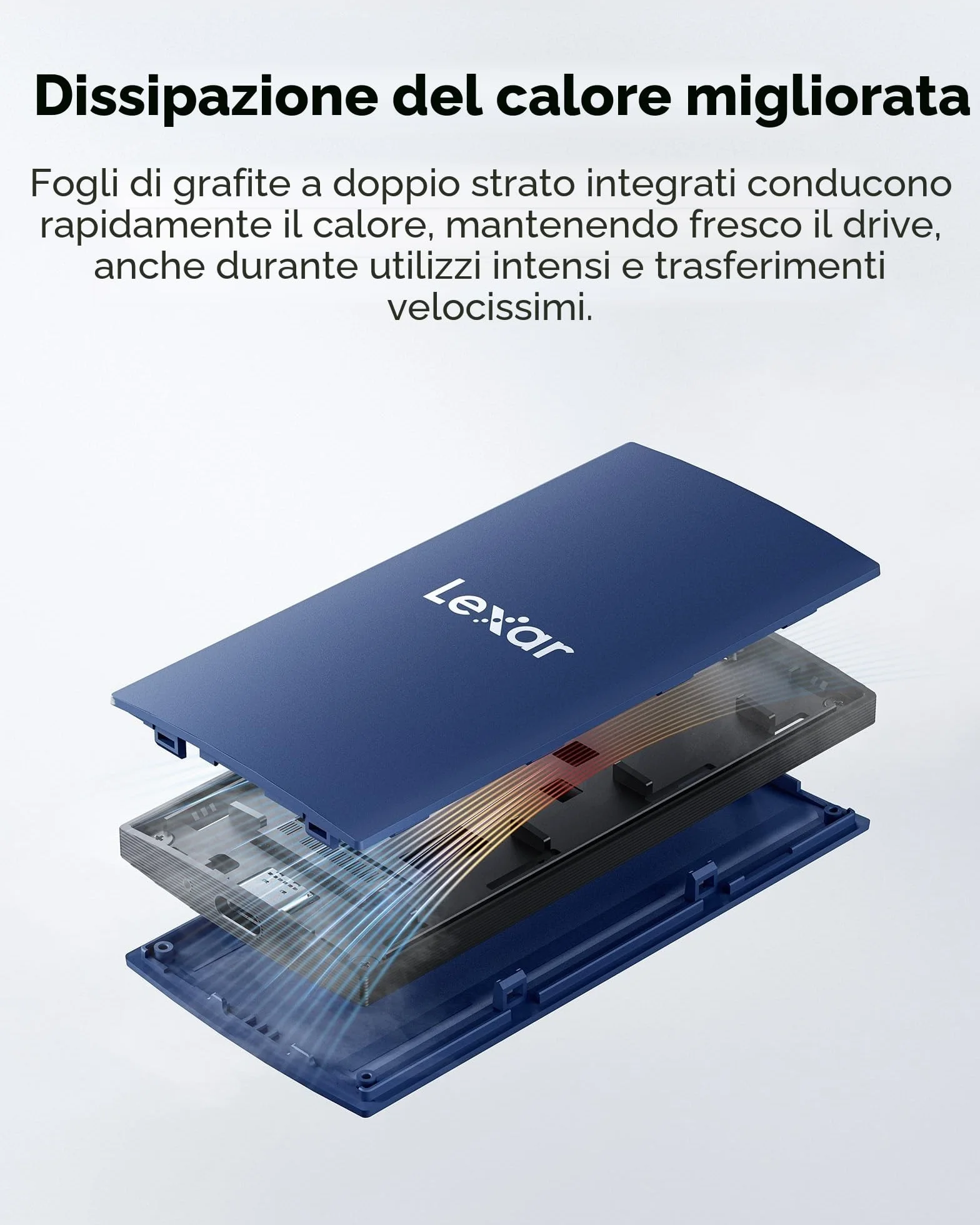 Lexar ES3 SSD esterno 1TB, USB3.2 Gen2 portatile SSD, PSSD fino a 1050MB/s in lettura, 1000MB/s in scrittura, SSD esterno compatibile con iPhone serie 15/Mac/PS5/XBOX (blu)