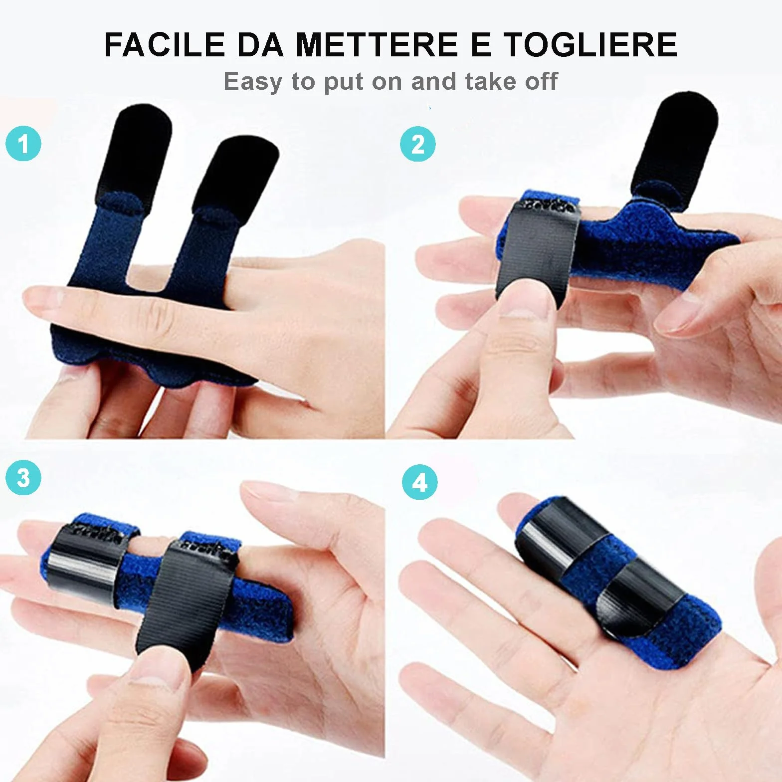 Tutore Dito Regolabile Traspirante con inserto in metallo, 3 Pezzi Stecca Dito Mano