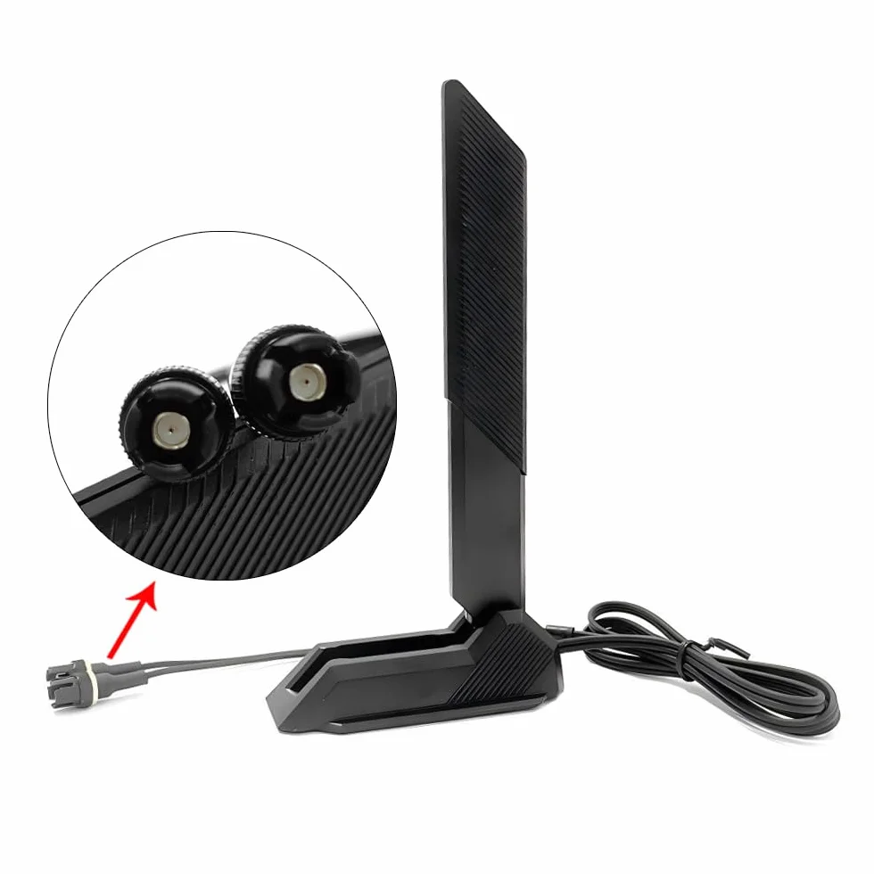 Gintai Antenna WiFi 7 WLAN Amplificatori Tri-Band 6GHz/5GHz/2.4GHz per WiFi 7 Carte,12dBi Bluetooth 5.4 Antenna WiFi pc,Base Magnetica, Amplificatore segnale 802.11be per PC/Router/PCI