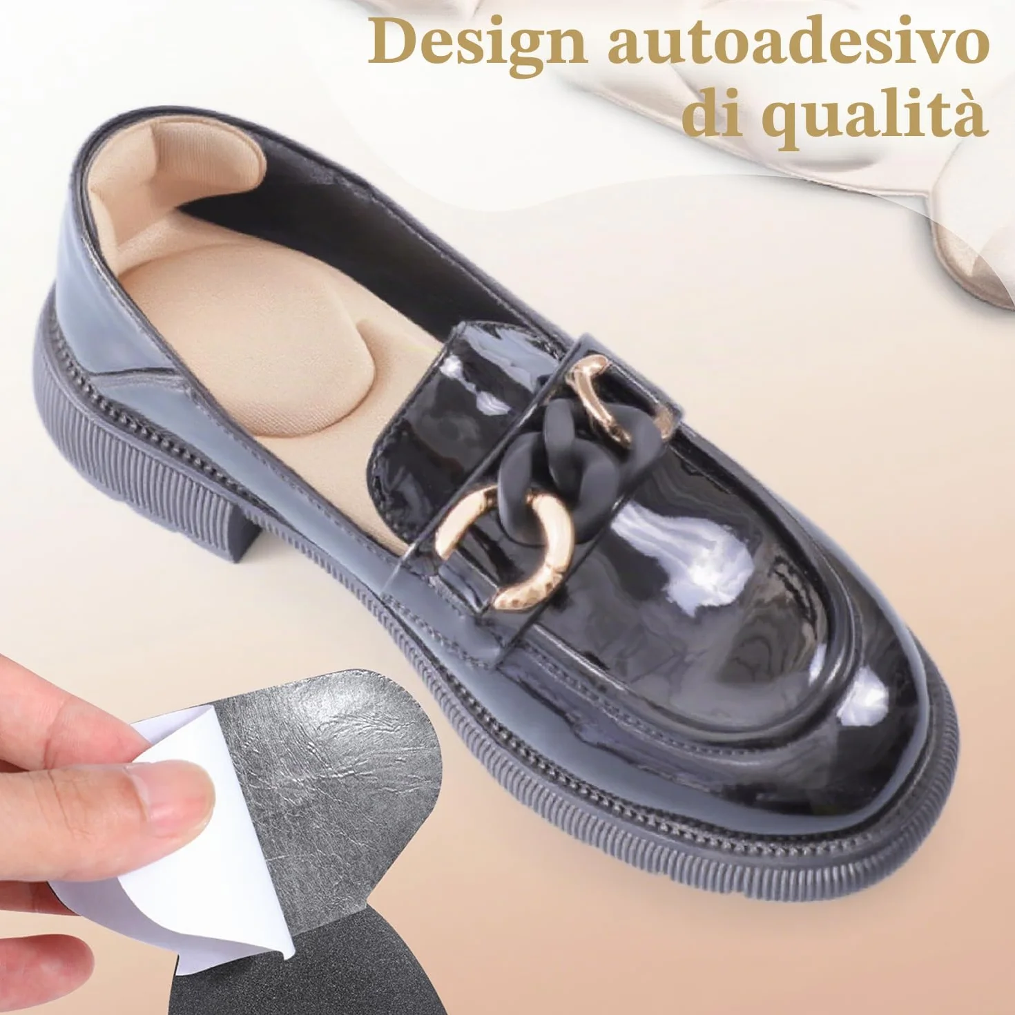 4 Paia Solette Memory Foam Protezione Tallone per Scarpe Tacco Alto Autoadesive Cut-out Cura Piedi