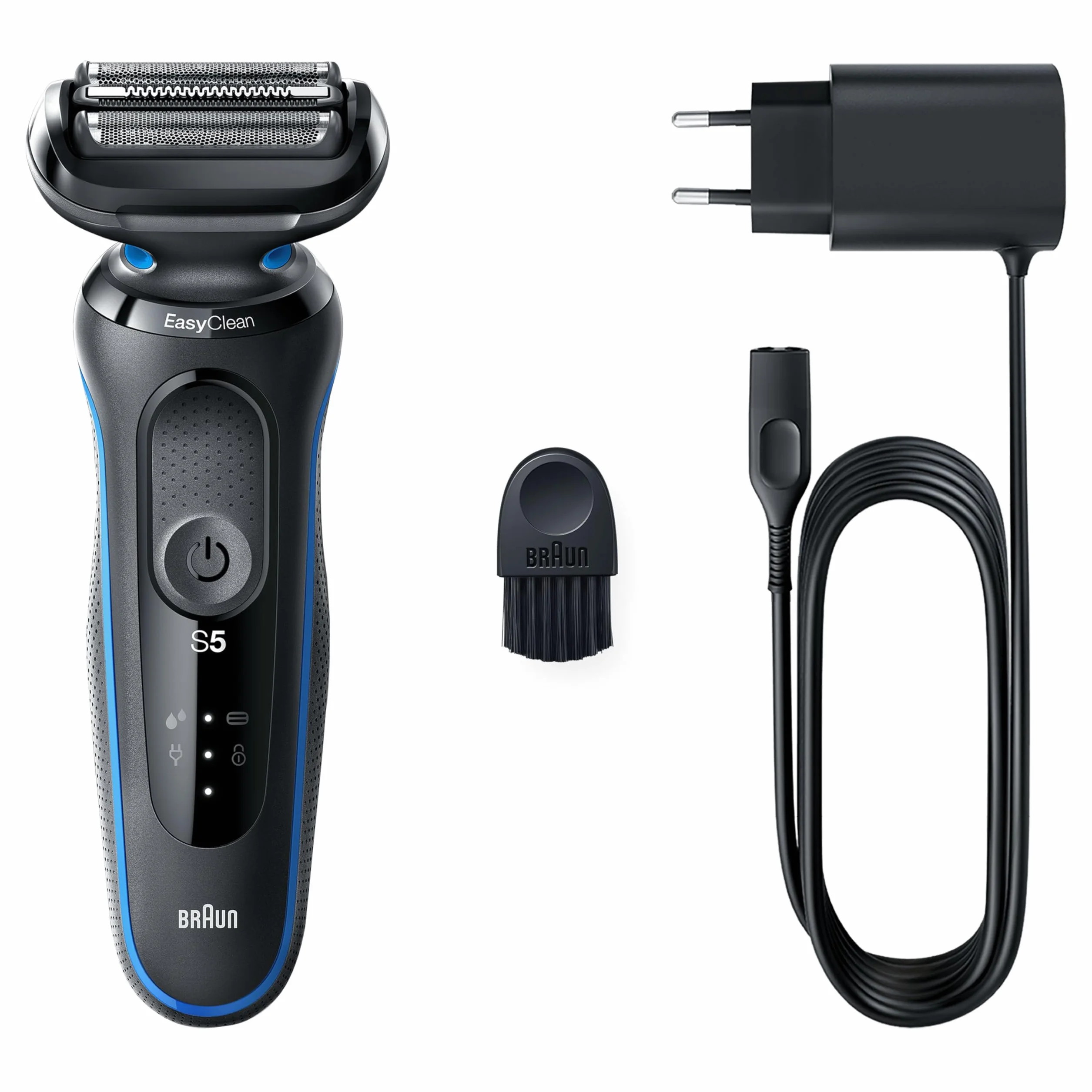 Braun Series 5 Rasoio Elettrico Barba Uomo, Wet&Dry Ricaricabile, 51-B1000s Blu