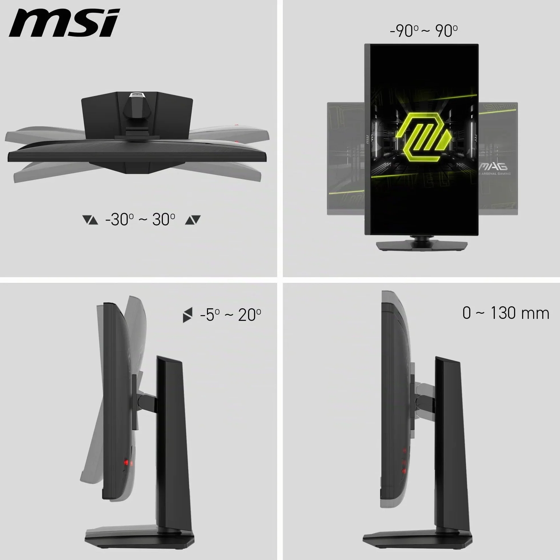 MSI MAG 272URDF E16, monitor gaming 27" 4K UHD (3840x2160), Rapid IPS, 0,5 ms, DisplayHDR 400, Eye Care, AI Vision, modalità duale, HDMI 2.1, DisplayPort 1.4a, supporto regolabile inclinazione/altezza