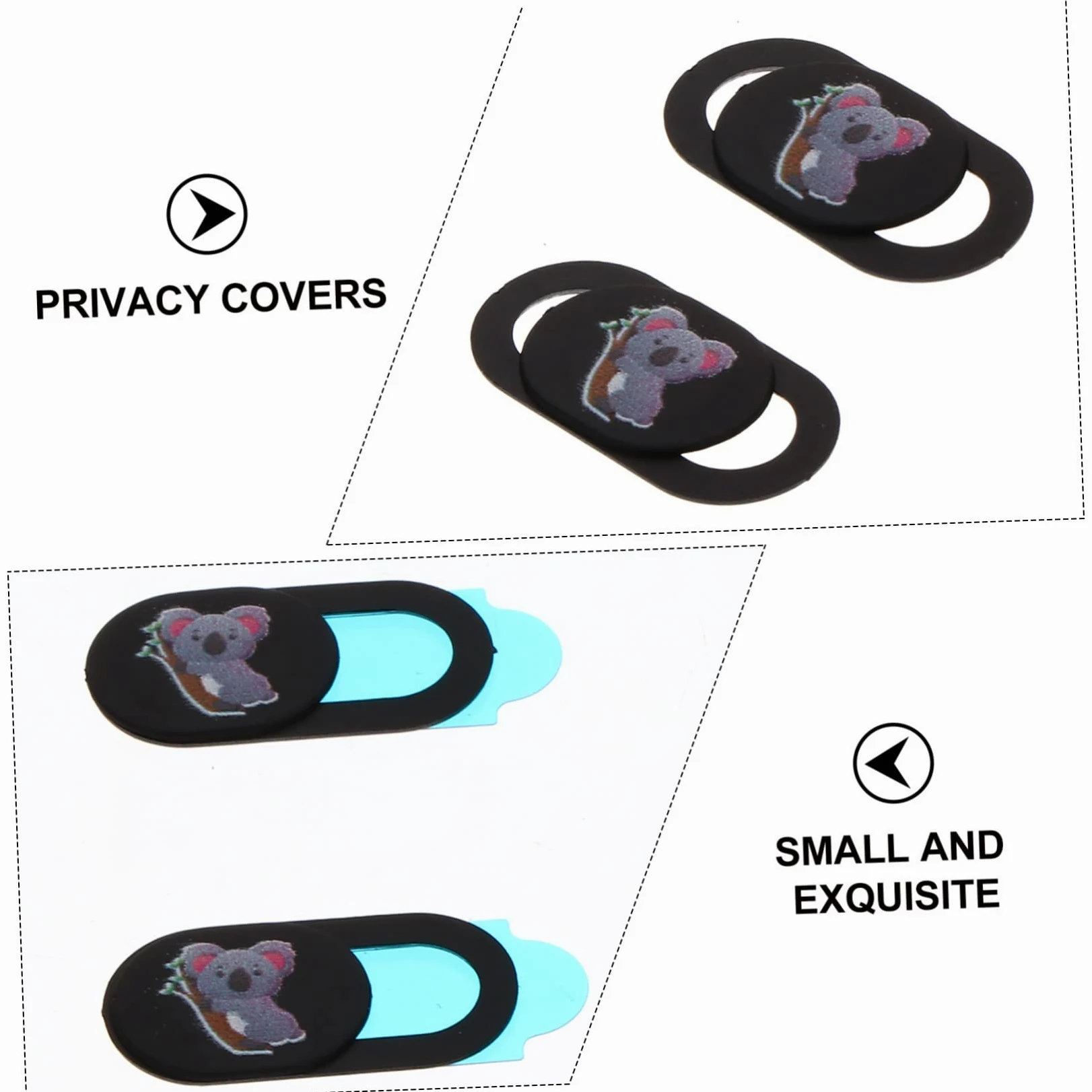 SHINEOFI 3pezzi Copertura per Webcam Copertura Scorrevole per Privacy Blocco per Fotocamera per Laptop Design Koala Facile da Installare e Usare