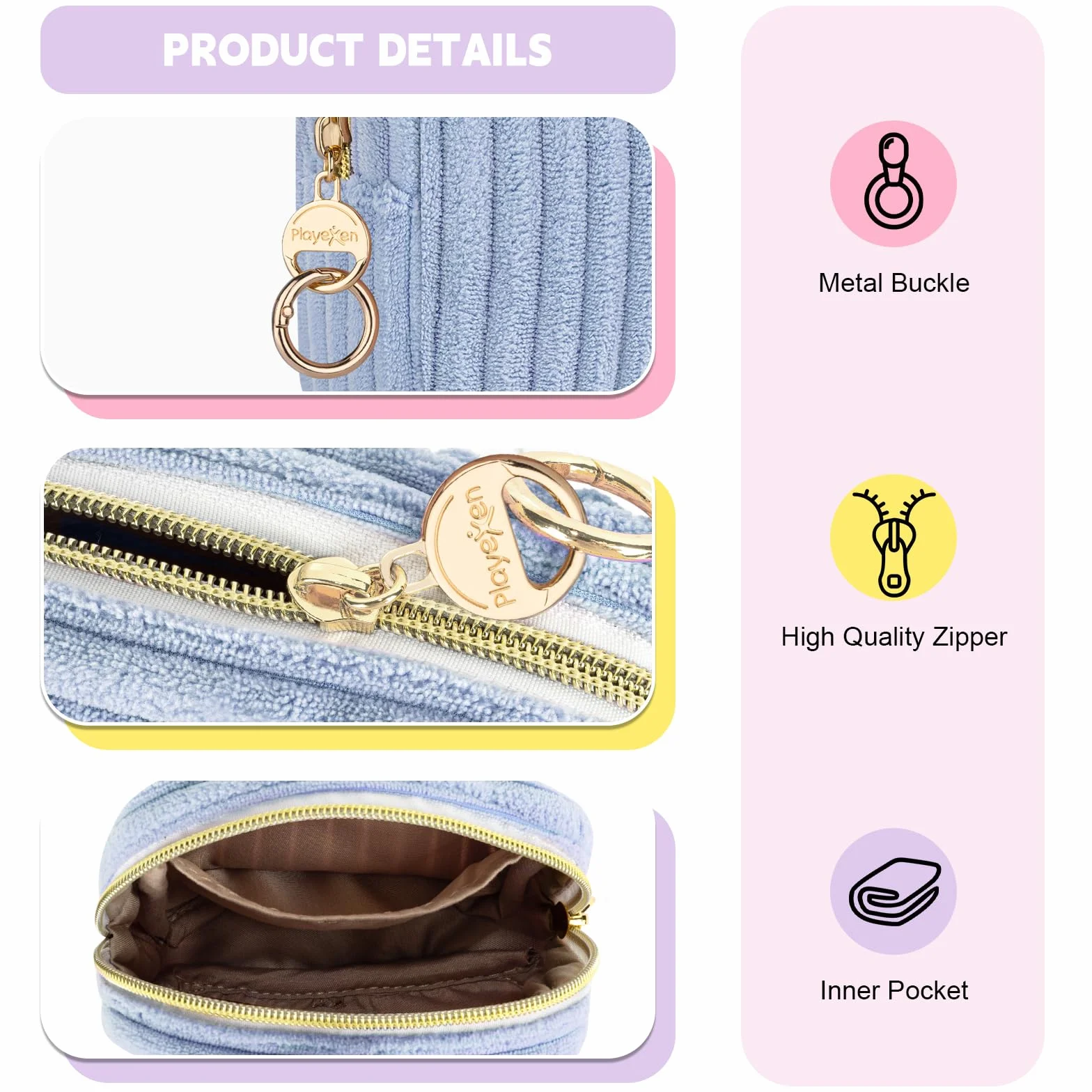 Pochette Porta Assorbenti Igienici con Cerniera Piccola Portatile Viola
