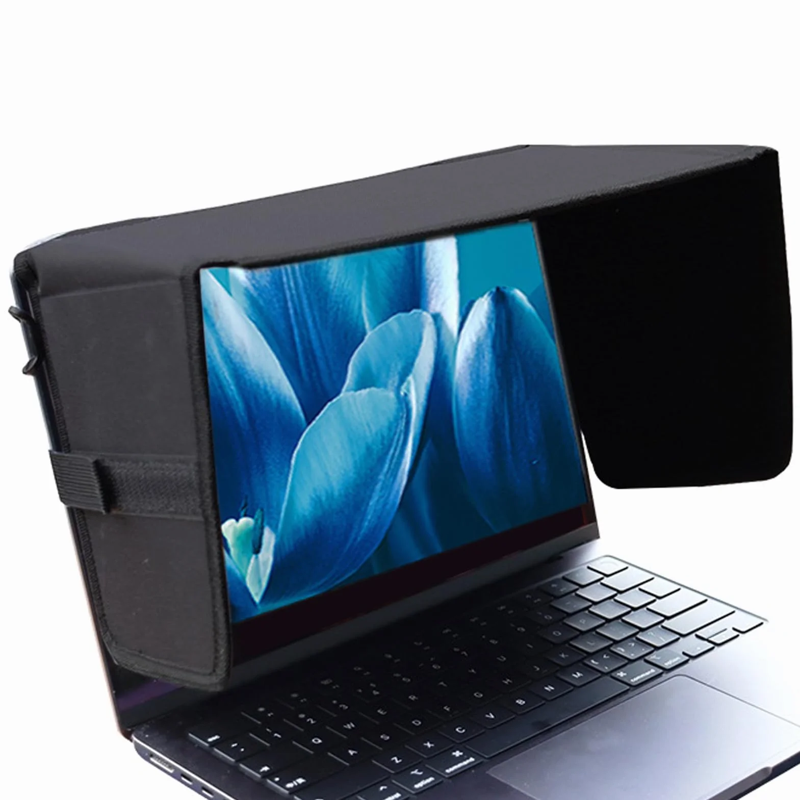 Parasole per computer portatile, pieghevole, resistente al calore, 600D Oxford, copertura antiriflesso per computer da 13 a 16 pollici, per lavoro all'aperto, campeggio, viaggi, giardino, picnic