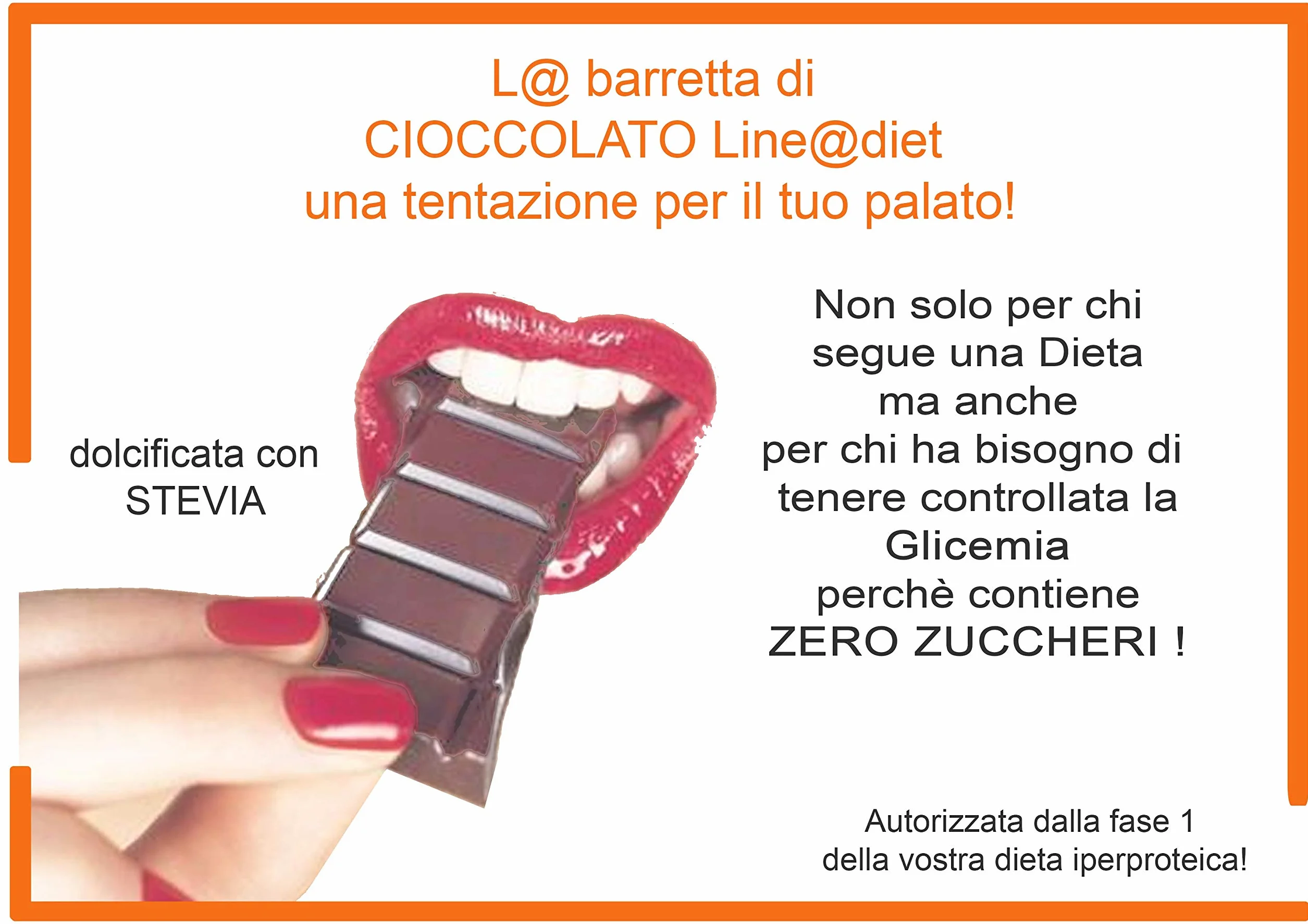 Tavolette di Cioccolata Proteica Zero Zuccheri Line@Diet 35g con Stevia