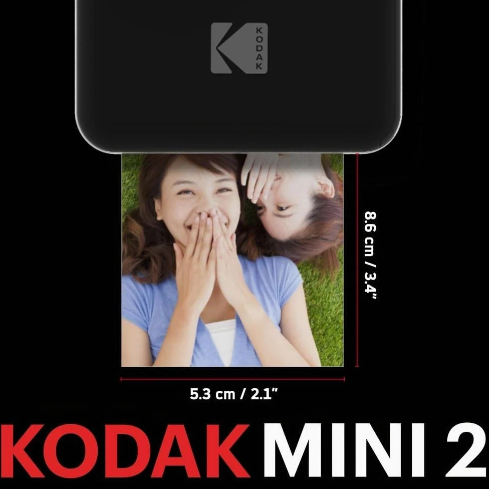 Kodak – Stampante fotografica Mini 2 HD, istantanea, senza fili e mobile con tecnologia di stampa brevettata 4Pass, compatibile con iOS e Android, nera