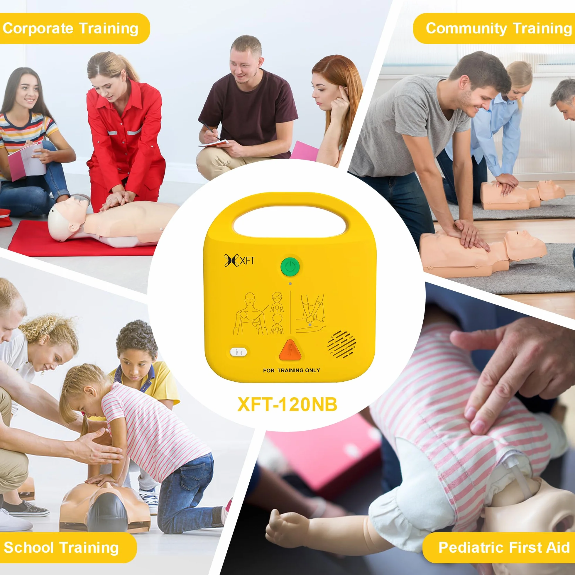 XFT AED Trainer, Przenośny Zestaw Szkoleniowy Defibrylatora AED, Symulator RCP