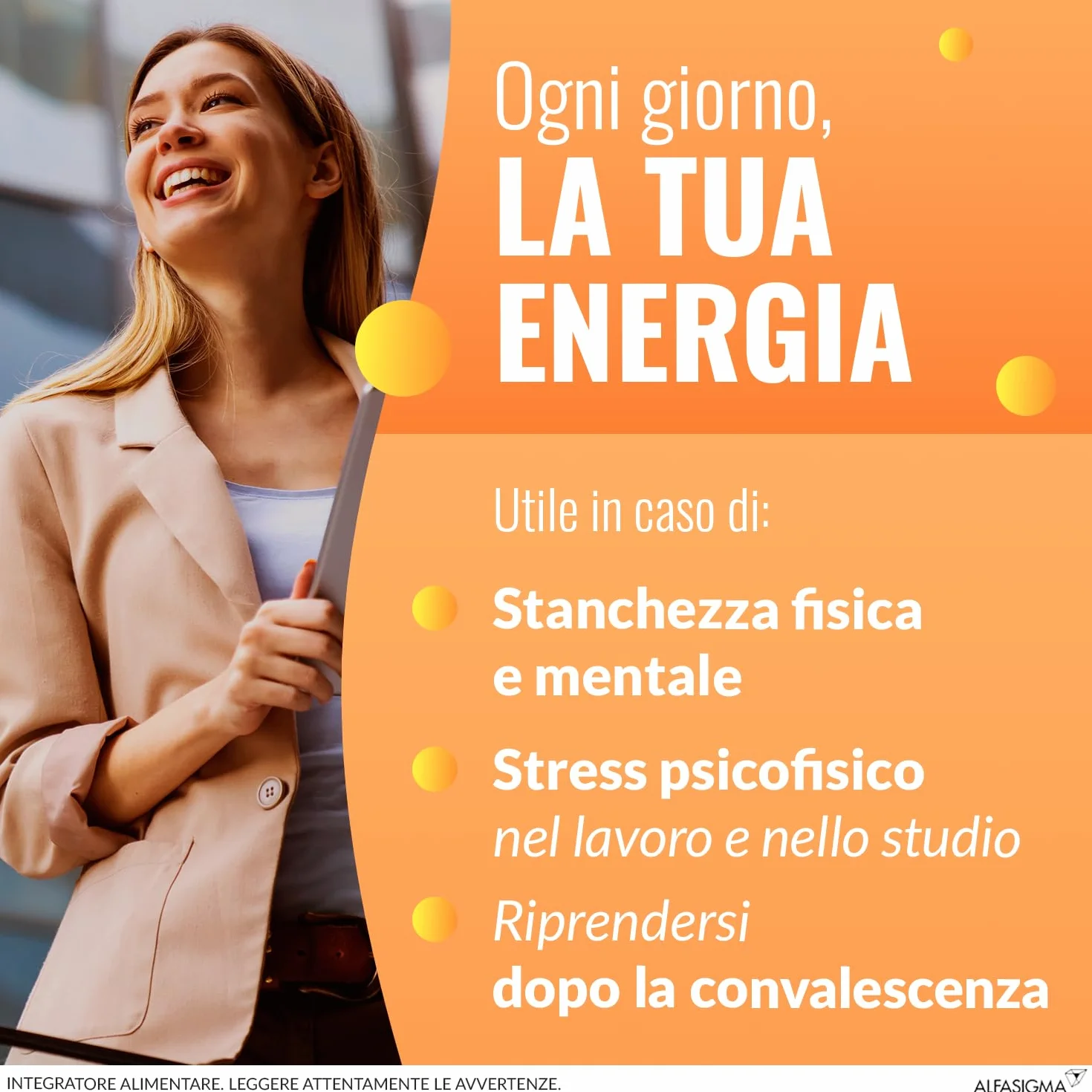 Carnidyn Plus Integratore Alimentare per Stanchezza Fisica e Mentale 20 Bustine 5g Gusto Arancia
