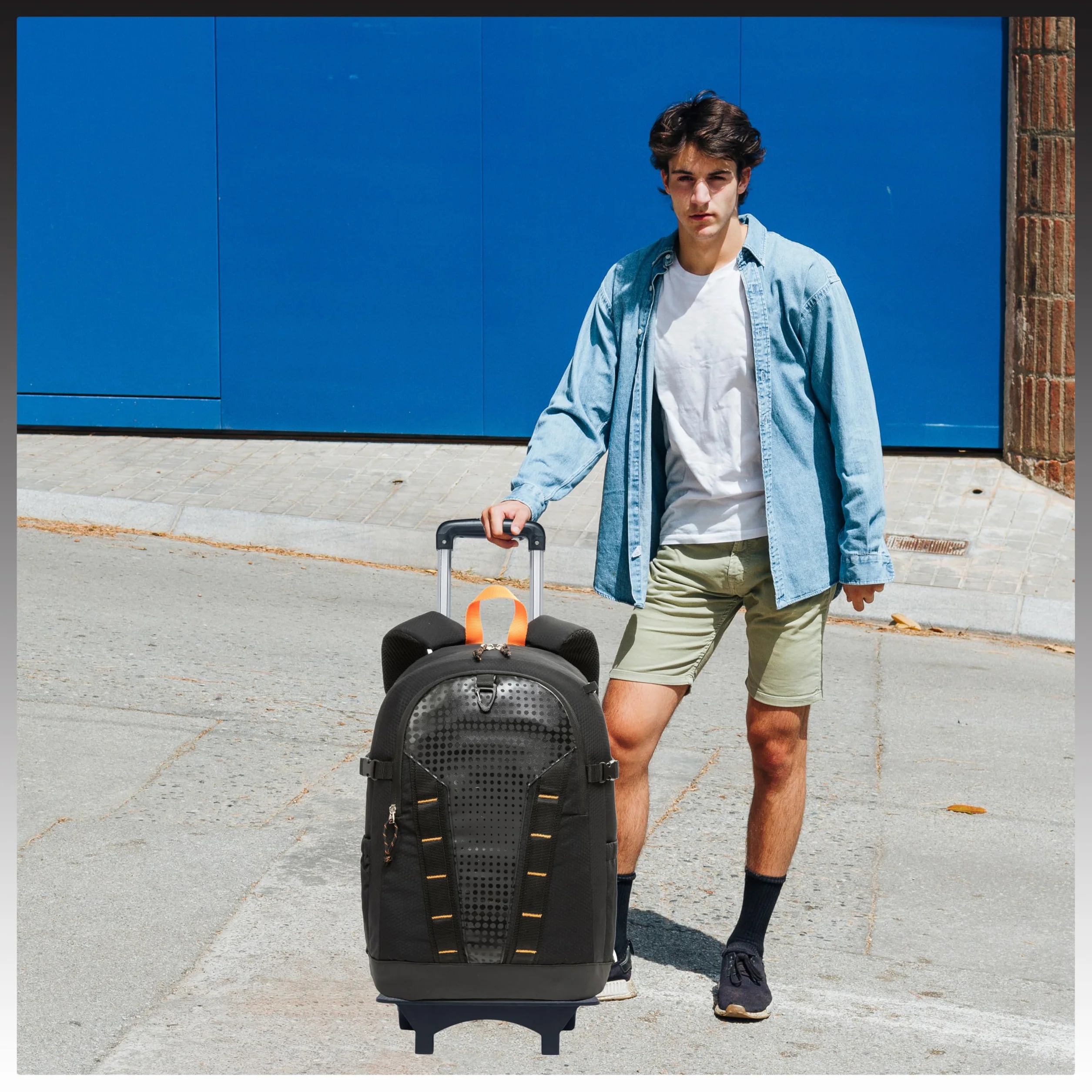 Zaino Trolley per PC Portatile con Ruote per Uomo