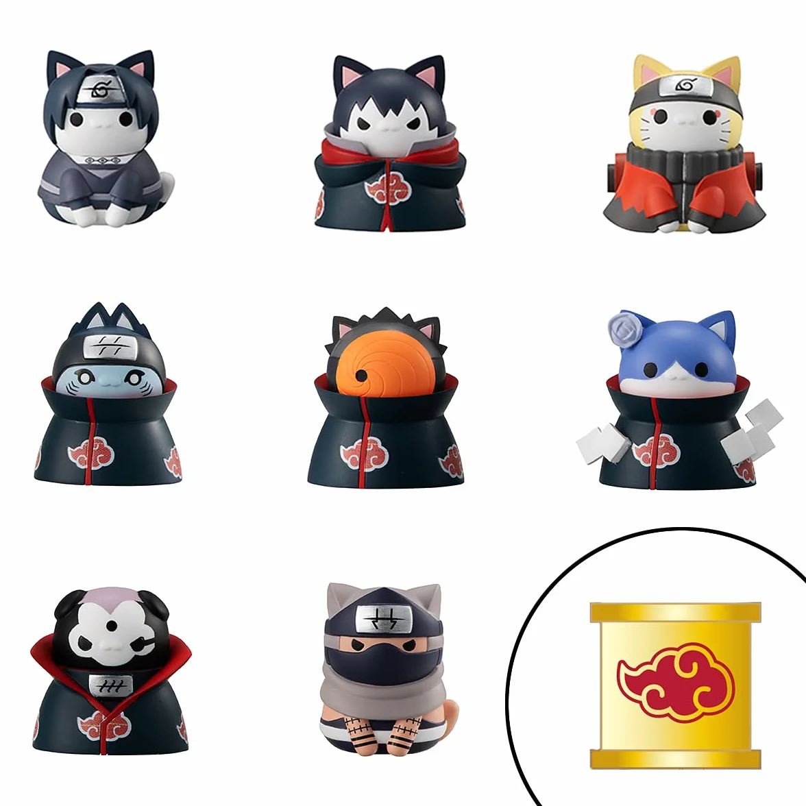 MEGAHOUSE Naruto Shippuden Mega Cat Project Trading Figures Nyaruto! Special Set 3 cm