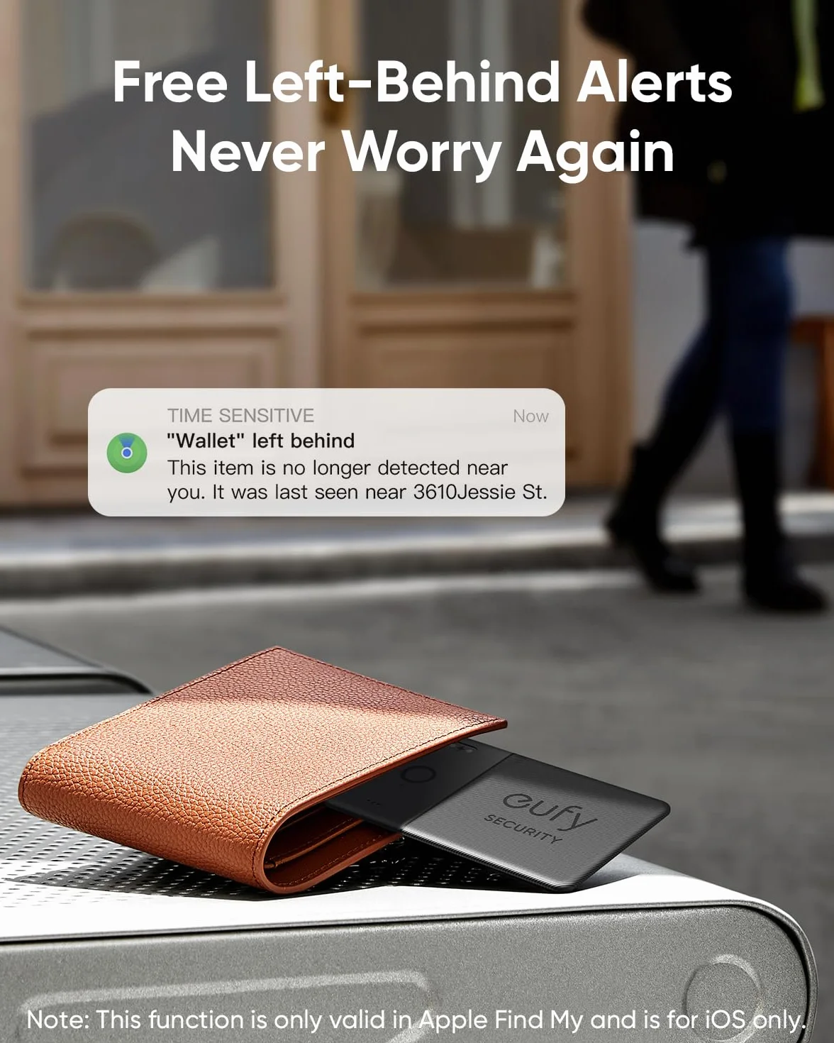 eufy Security SmartTrack Card E30, ricaricabile, compatibile con Apple Find My (solo iOS), localizzatore Bluetooth, perfetto per portafoglio, passaporto e laptop, resistente all’acqua