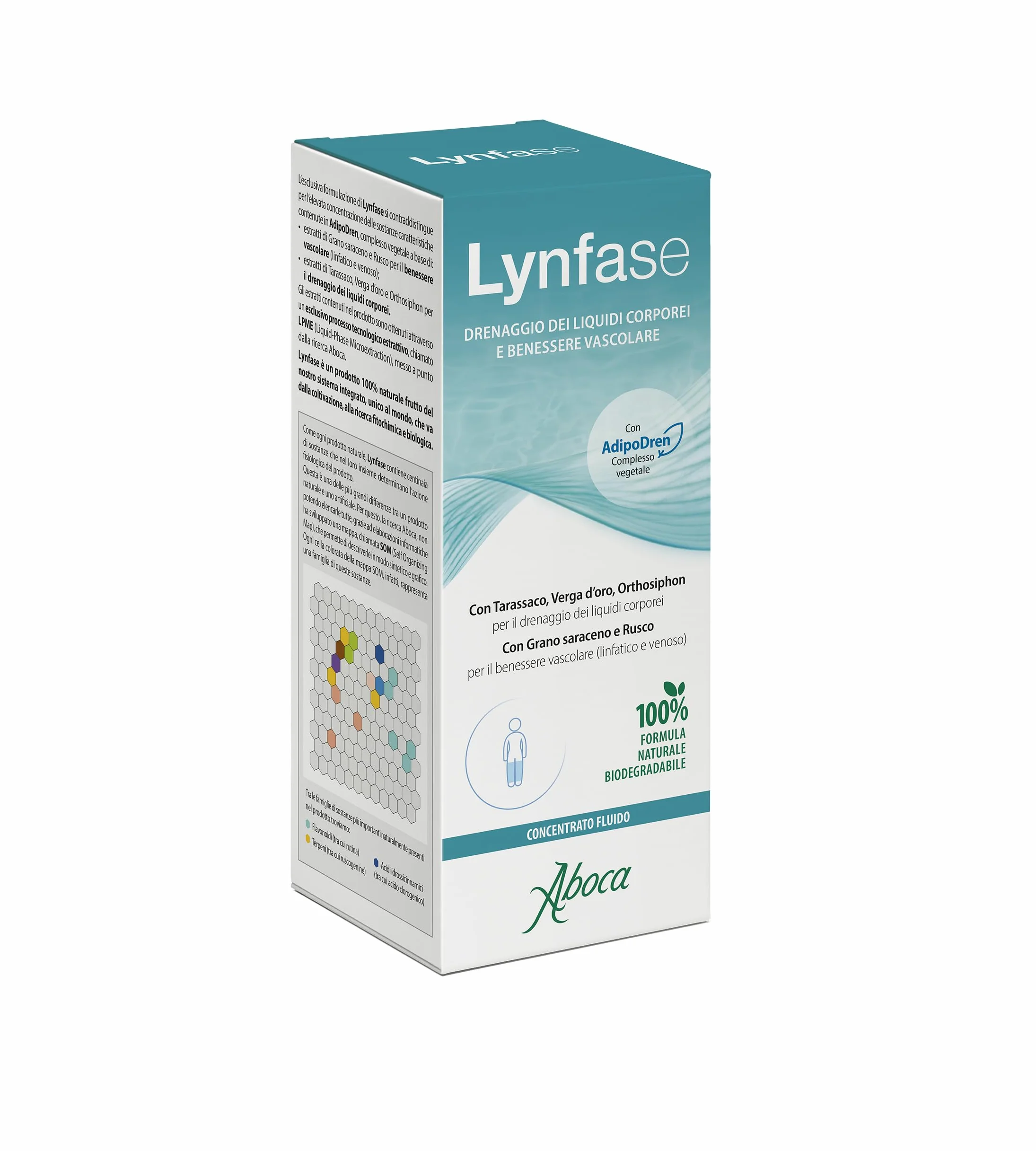 Aboca Lynfase Concentrato Fluido Flacone 180 g - Drenaggio Liquidi Corporei Vascolare Tarassaco Verga d'oro Orthosiphon Grano Saraceno Rusco