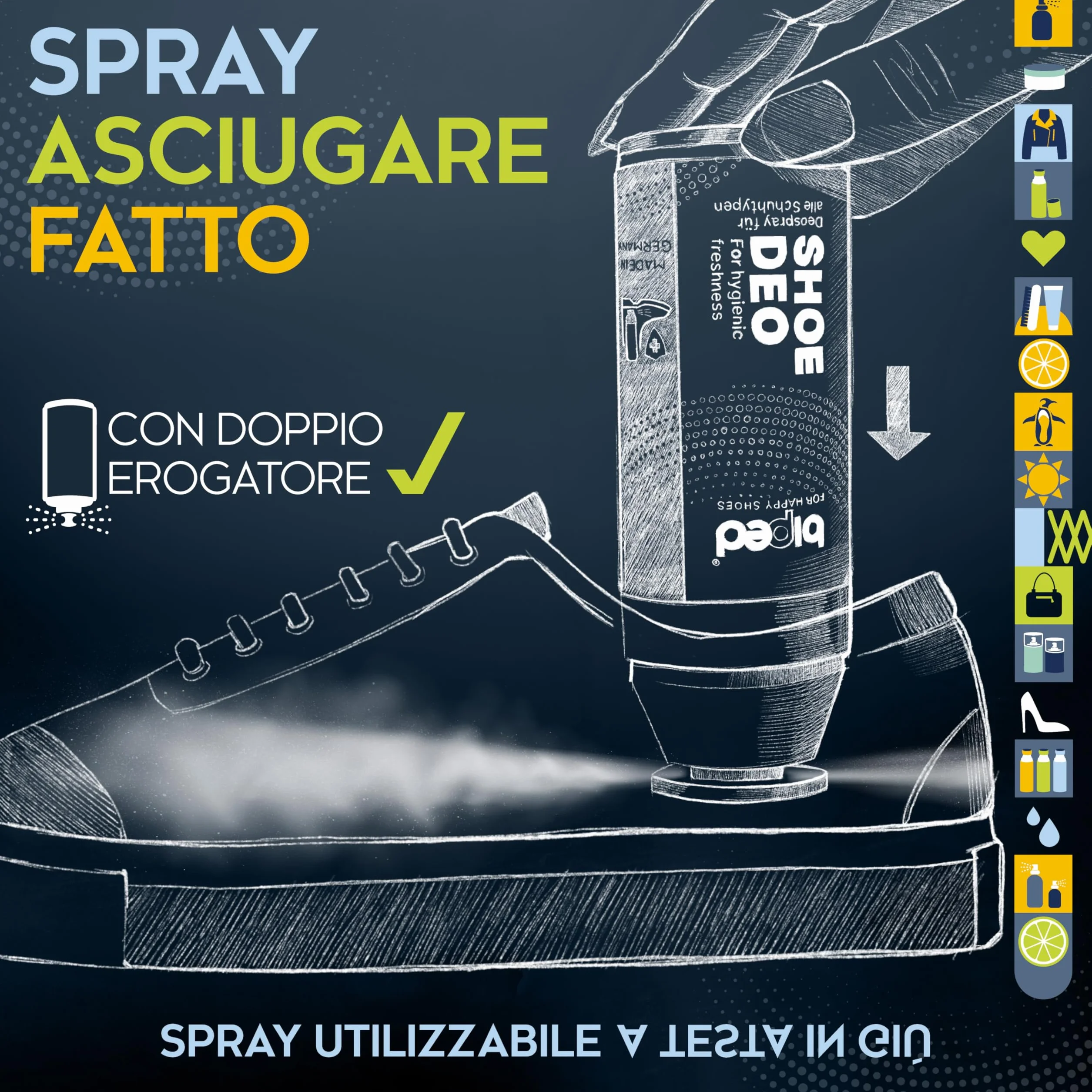 biped SHOE DEO spray deodorante scarpe antibatterico 100 ml