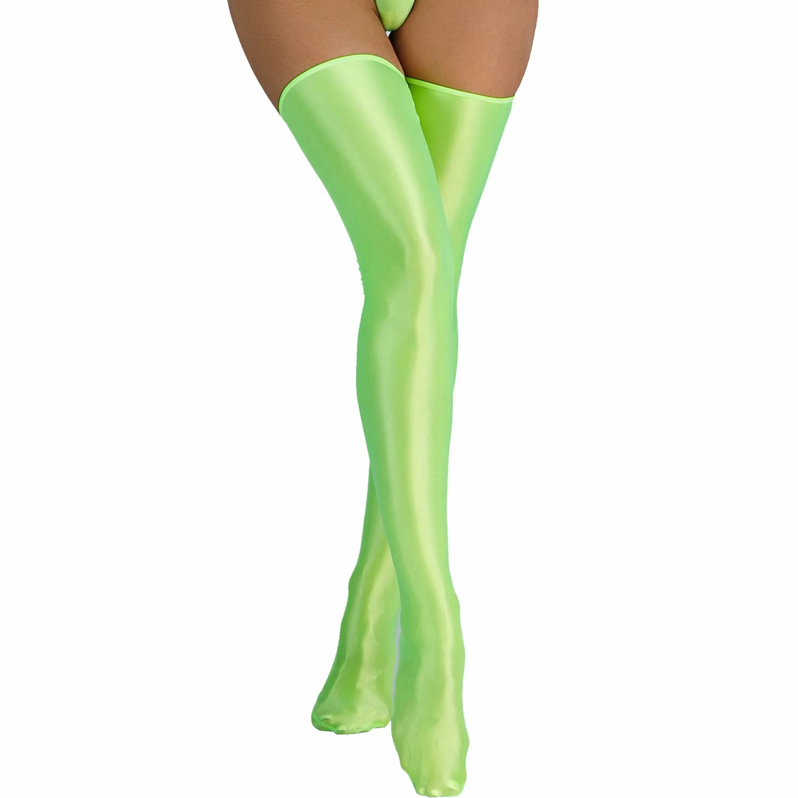 Calze da donna sexy in seta lucida altamente elastico coscia calzini in pelle per adulti