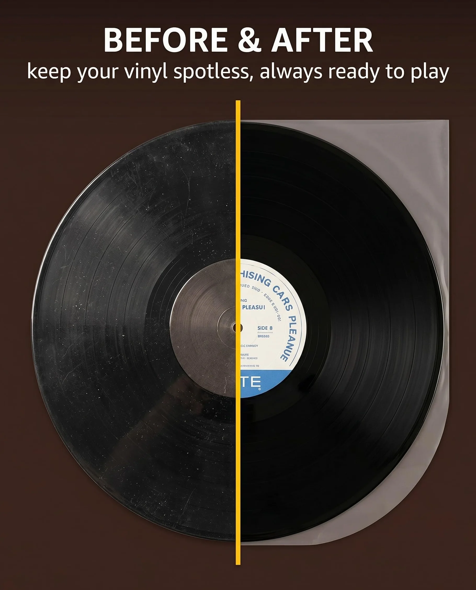 30 Pezzi Buste Interne per Vinili 12 Pollici, Protezioni LP Antistatiche, Sleeves Semitrasparenti con Fondo a U, 33 Giri