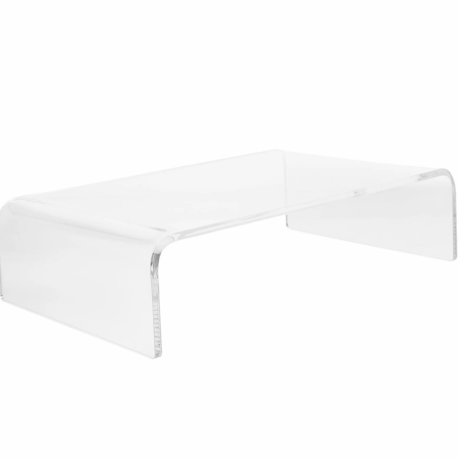 HOMSFOU Supporto per Monitor in Acrilico Trasparente per Computer da Scrivania Aumento Altezza Display e Spazio per Tastiera e Mouse