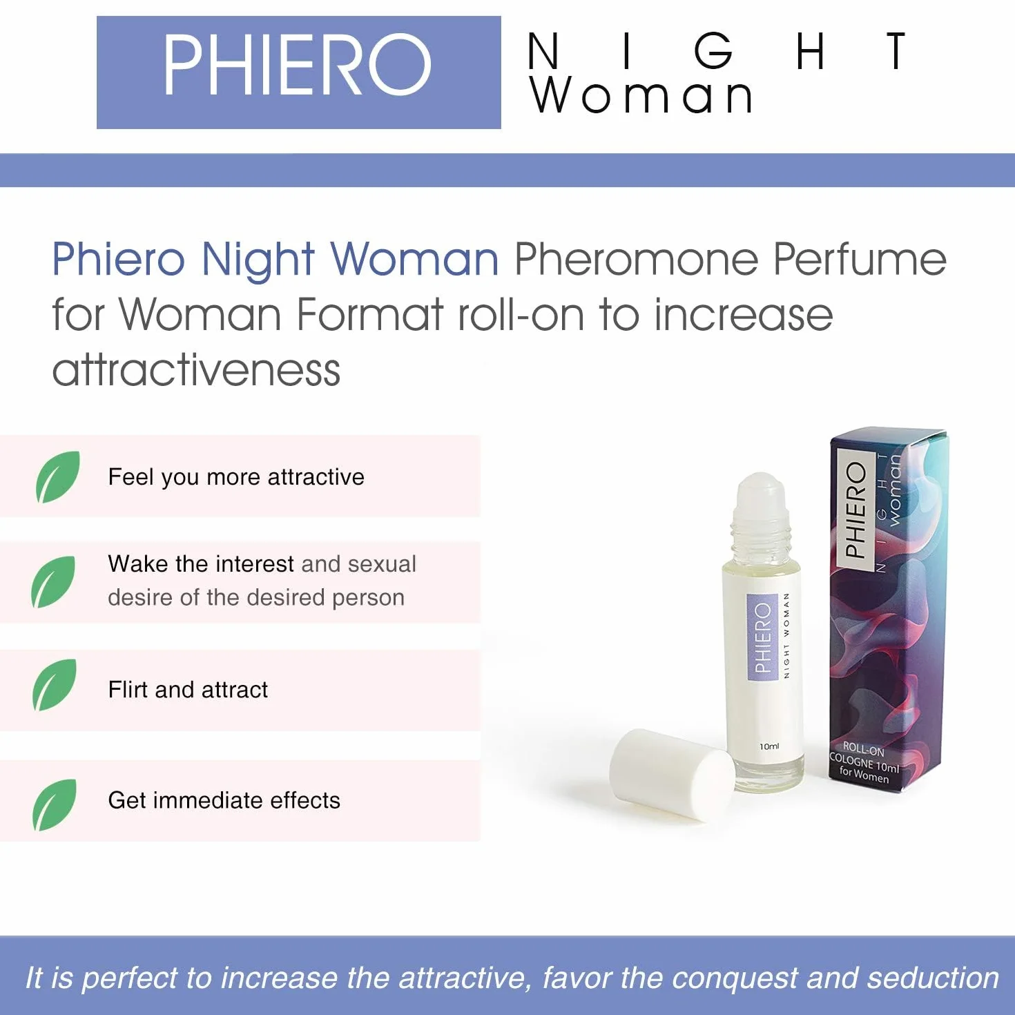 Feromonas Phiero Night Woman Roll on da donna feromoni