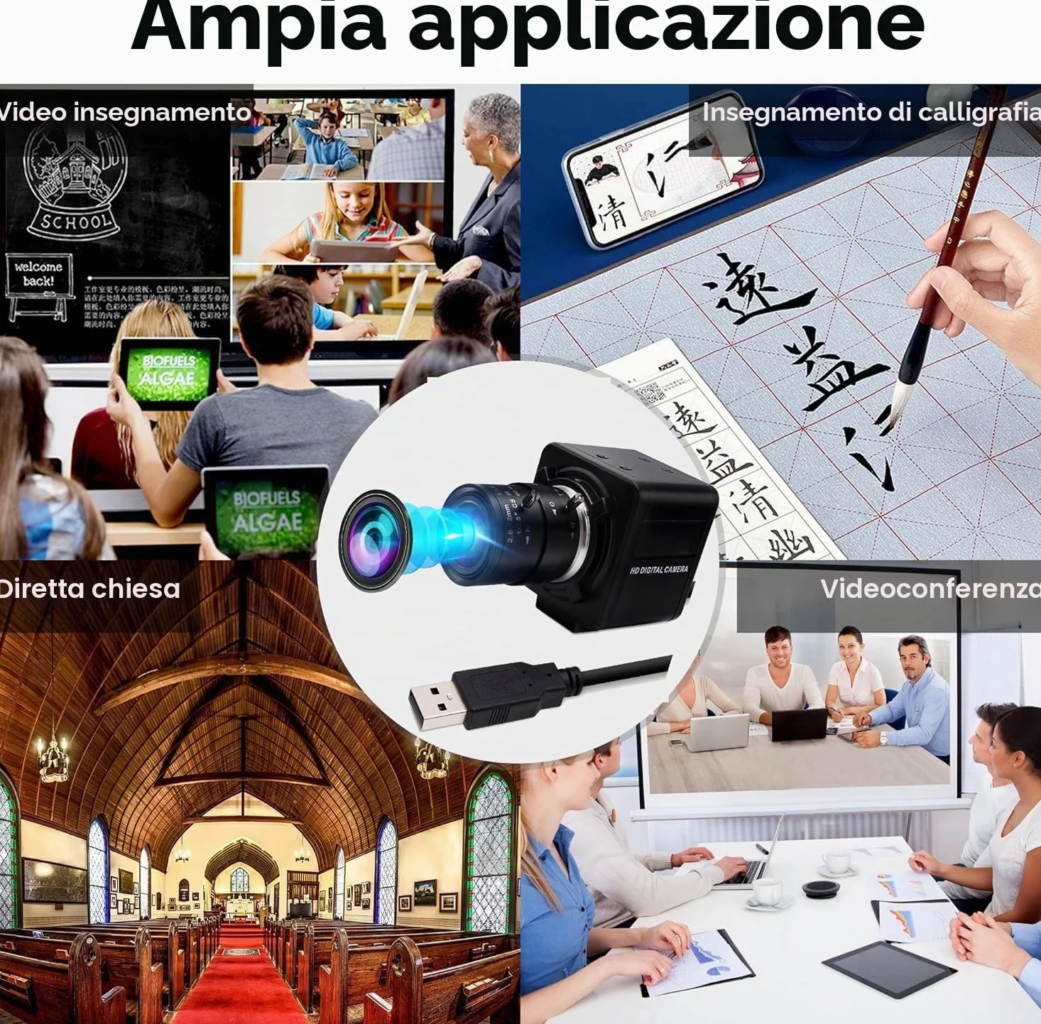 Svpro Telecamera USB 1080P 60 pfs telecamera ad alta velocità 720P 120fps/360P 260ps fotocamera PC con obiettivo manuale da 5-50 mm, zoom ottico 10X fotocamera di primo piano UVC per videoconferenze