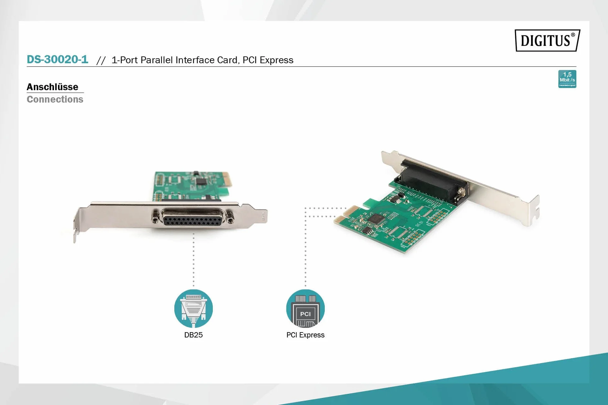 Digitus DS30020 Scheda PCI-Express con 1 Porta Parallela, 25 Poli
