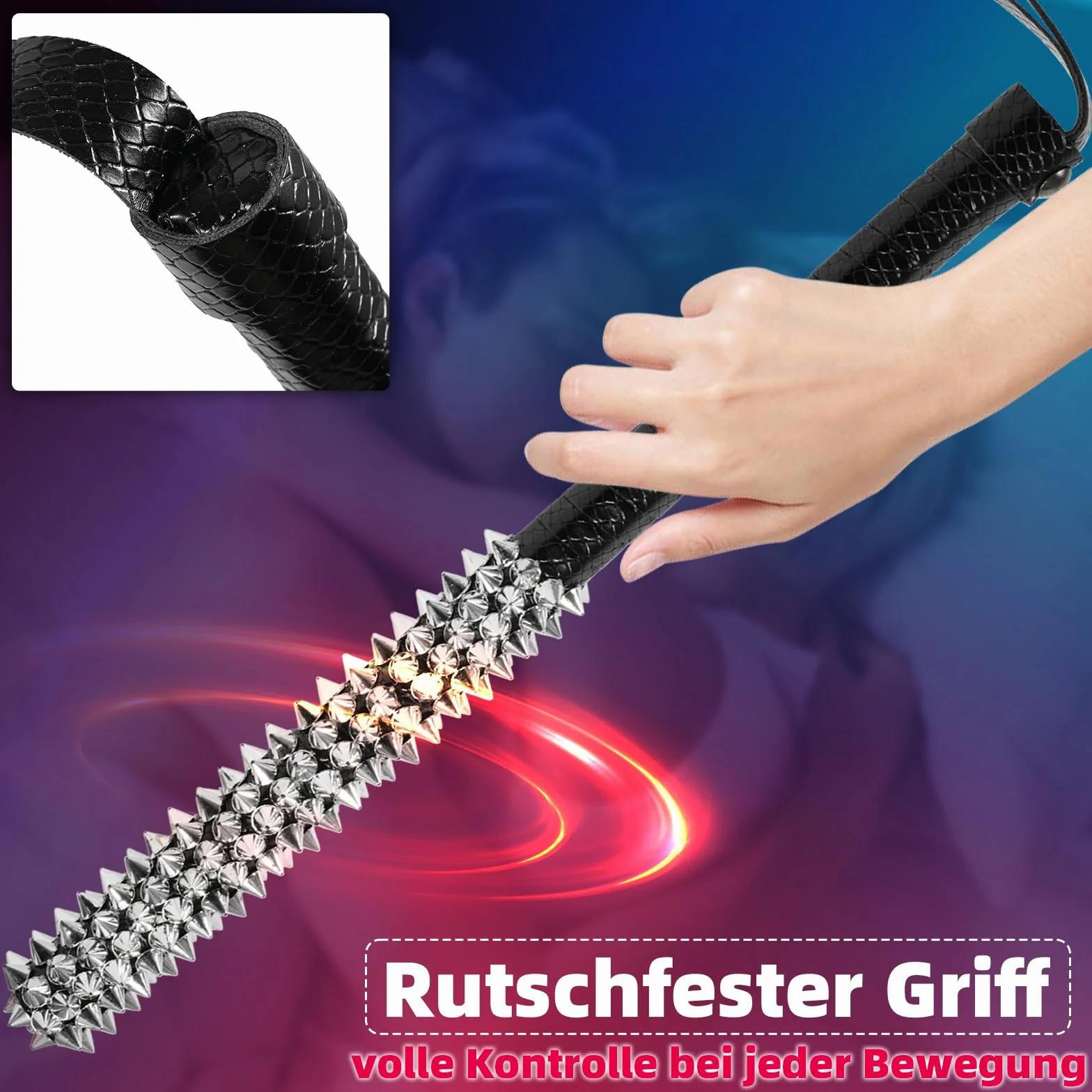 Bondage Flogger Finta Pelle Frusta Con Borchie Per Adulti