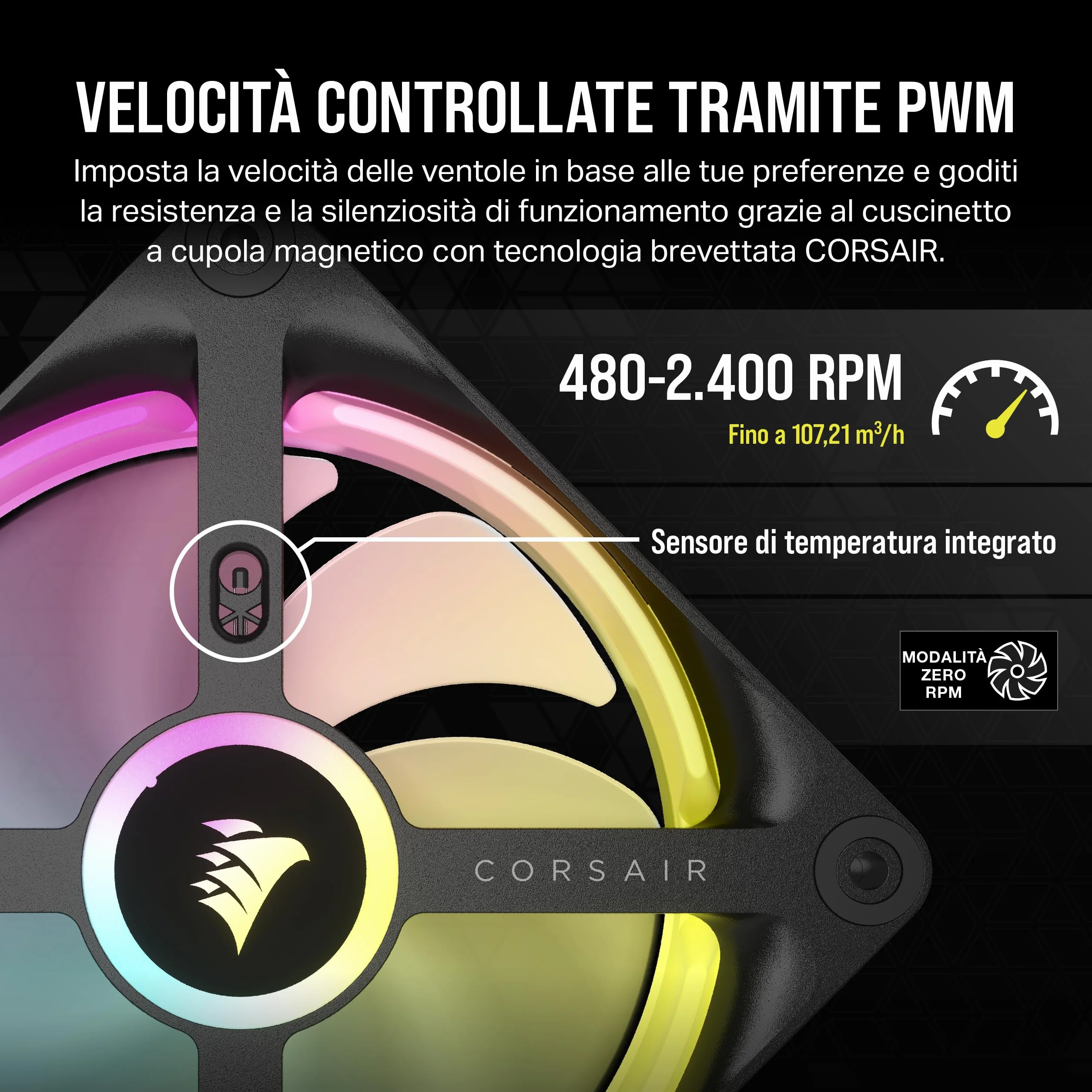Corsair iCUE Link QX120 RGB Cupola Magnetica da 120 mm Ventole - Tripla Ventole Starter Kit con iCUE Link System Hub - Nero | Tripla Ventole Starter Kit con iCUE LINK System Hub