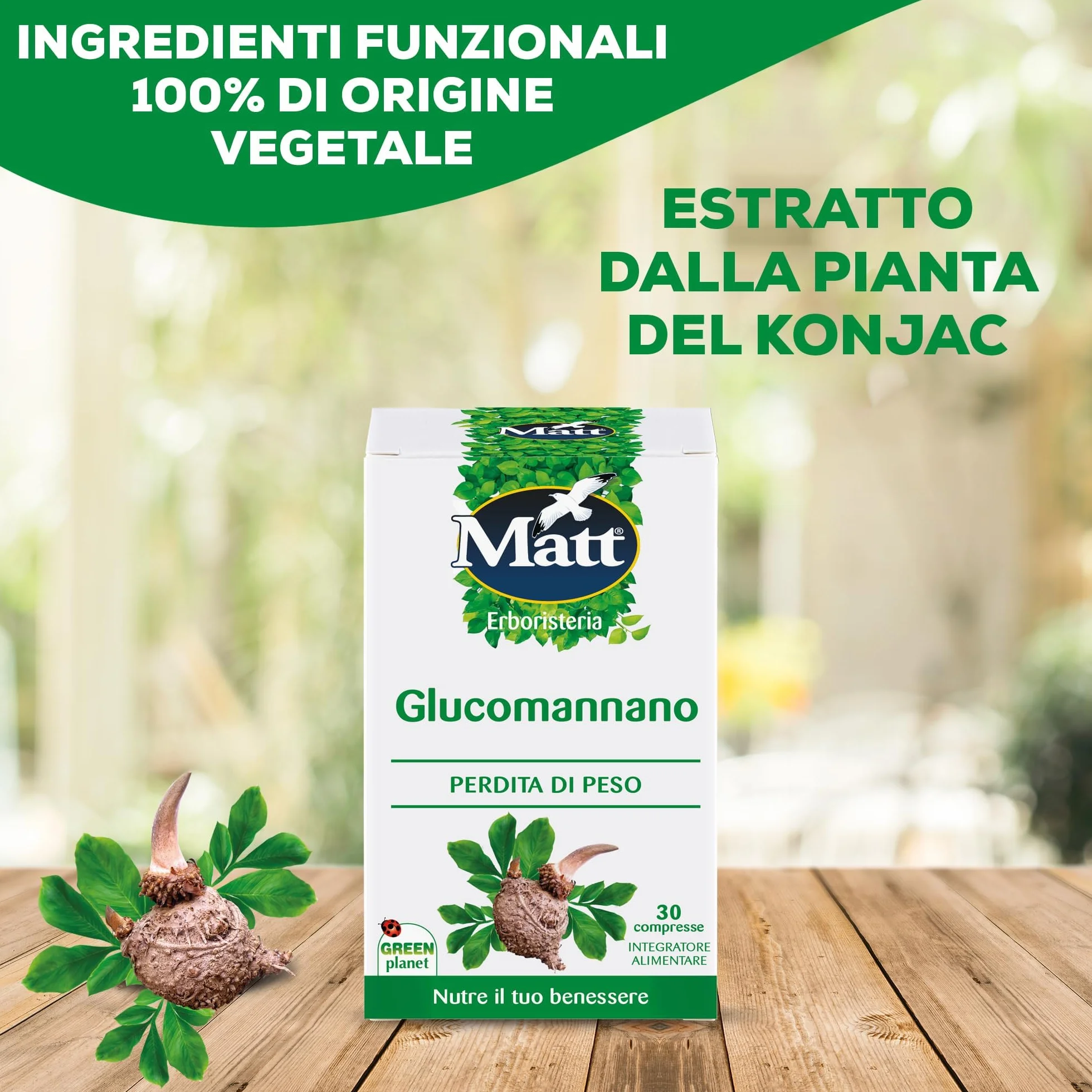 Glucomannano Integratore Alimentare 30 Compresse Dieta Ipocalorica Senso di Sazietà Senza Glutine
