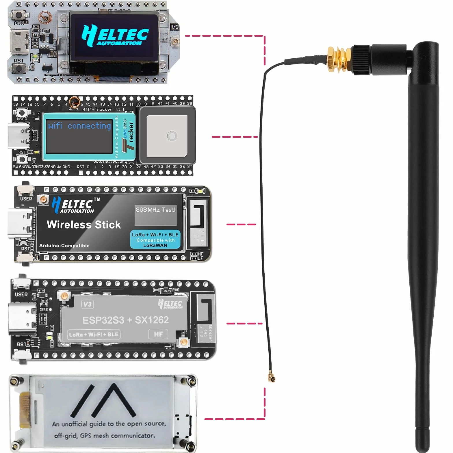 LORA Set di 2 connettori maschio per antenna 868 MHz 5 dBi Guadagno Omni SMA + cavo adattatore antenna RF