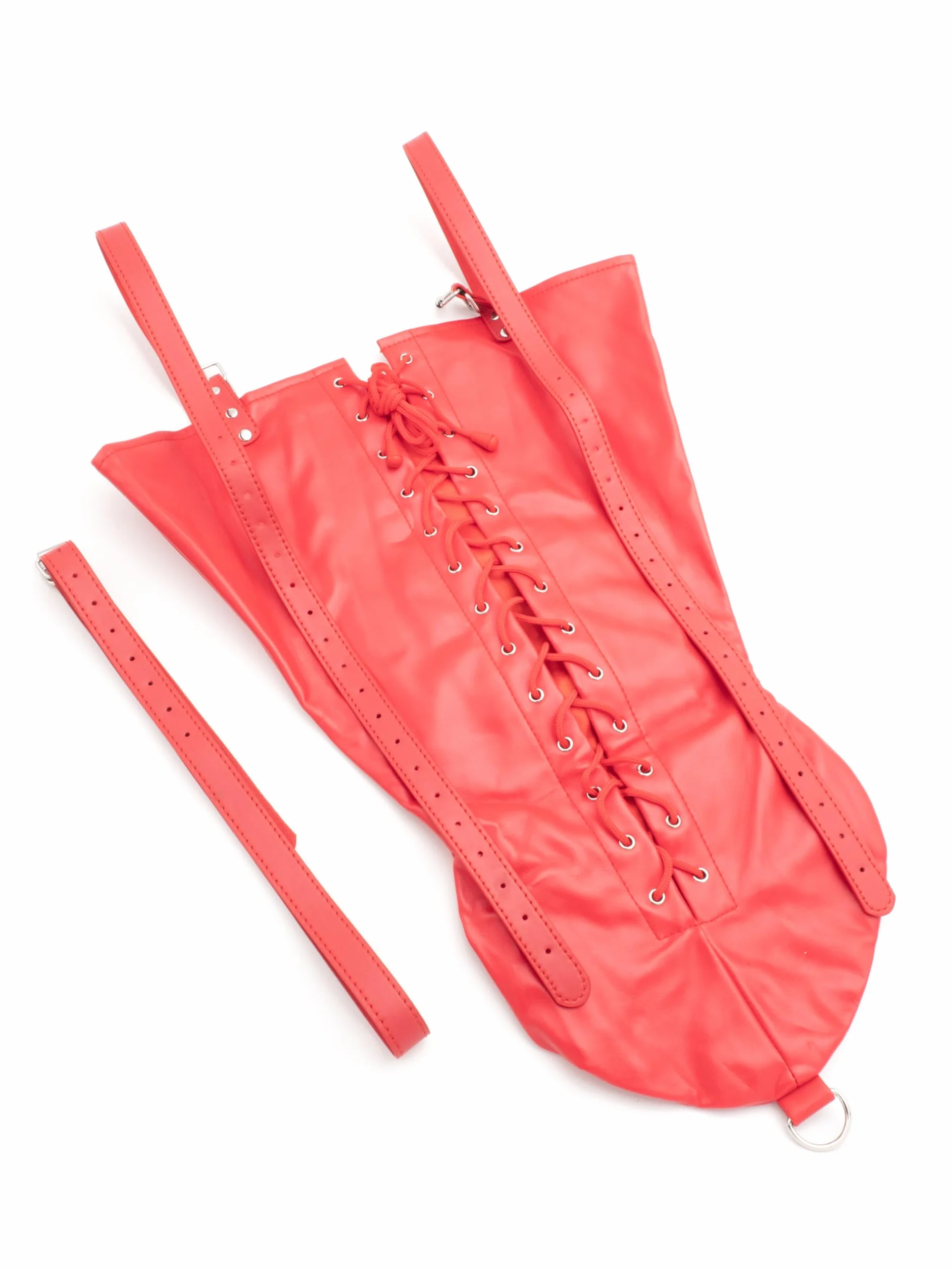 BONDAGERIE® Costrizione per braccia al corpo ecopelle rosso
