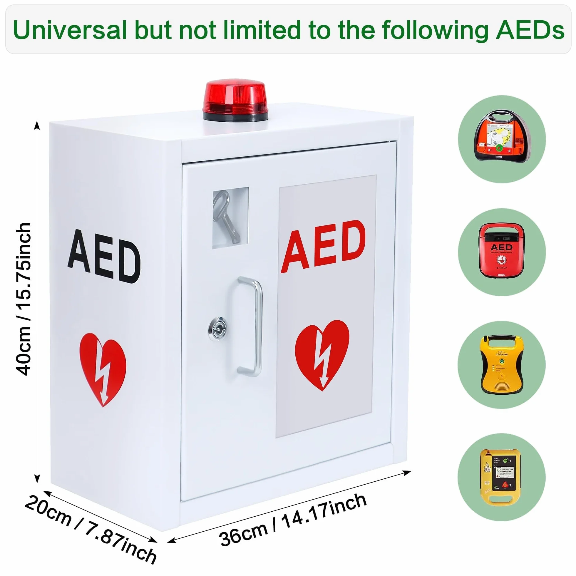 Armadietto da parete AED con allarme e serratura per defibrillatore