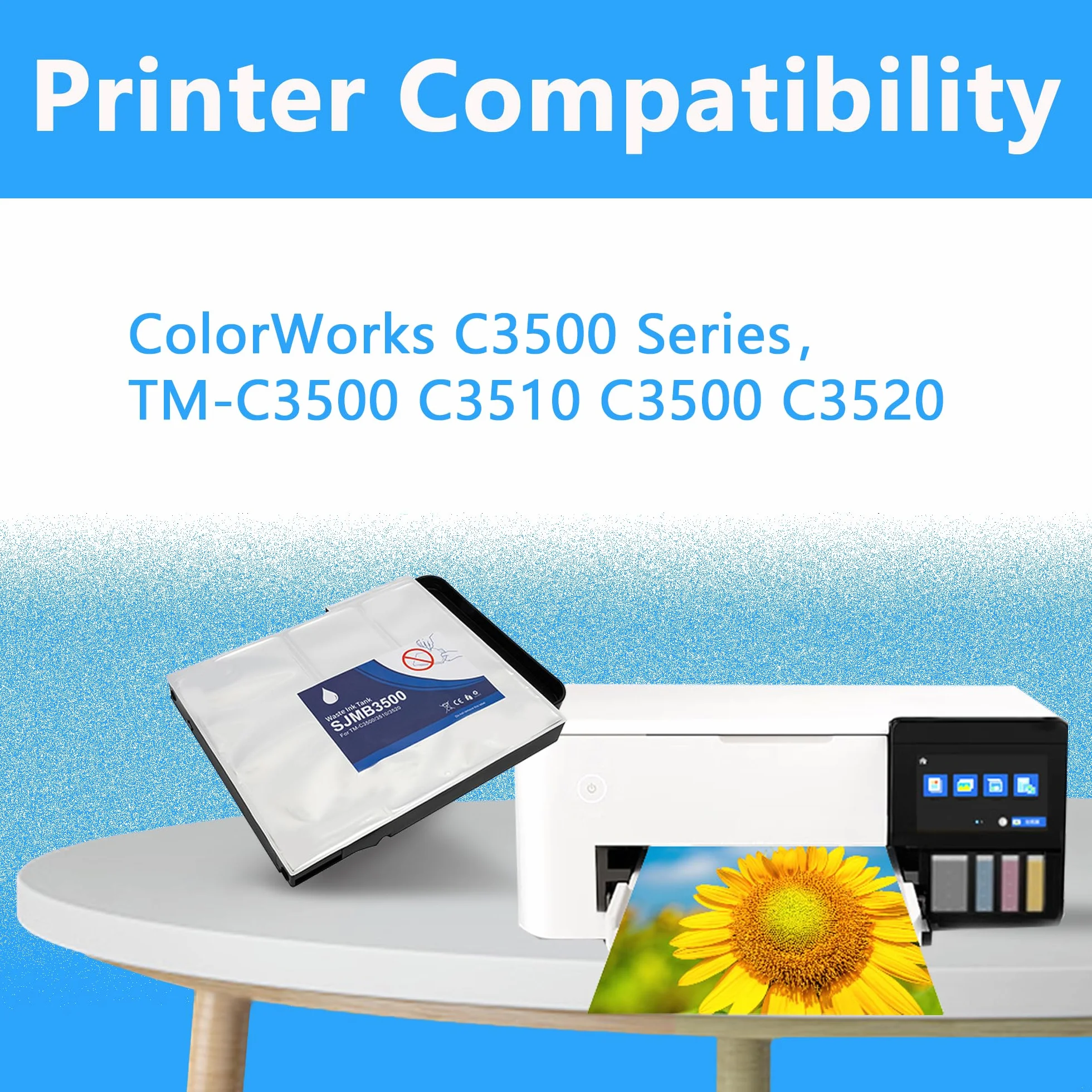 LCL SJMB3500 C33S020580 Maintenance Box Scatola di manutenzione Compatibile Sostituzione per Epson ColorWorks C3500 Series TM-C3500 C3510 C3500 C3520 (1-Pack Nero)