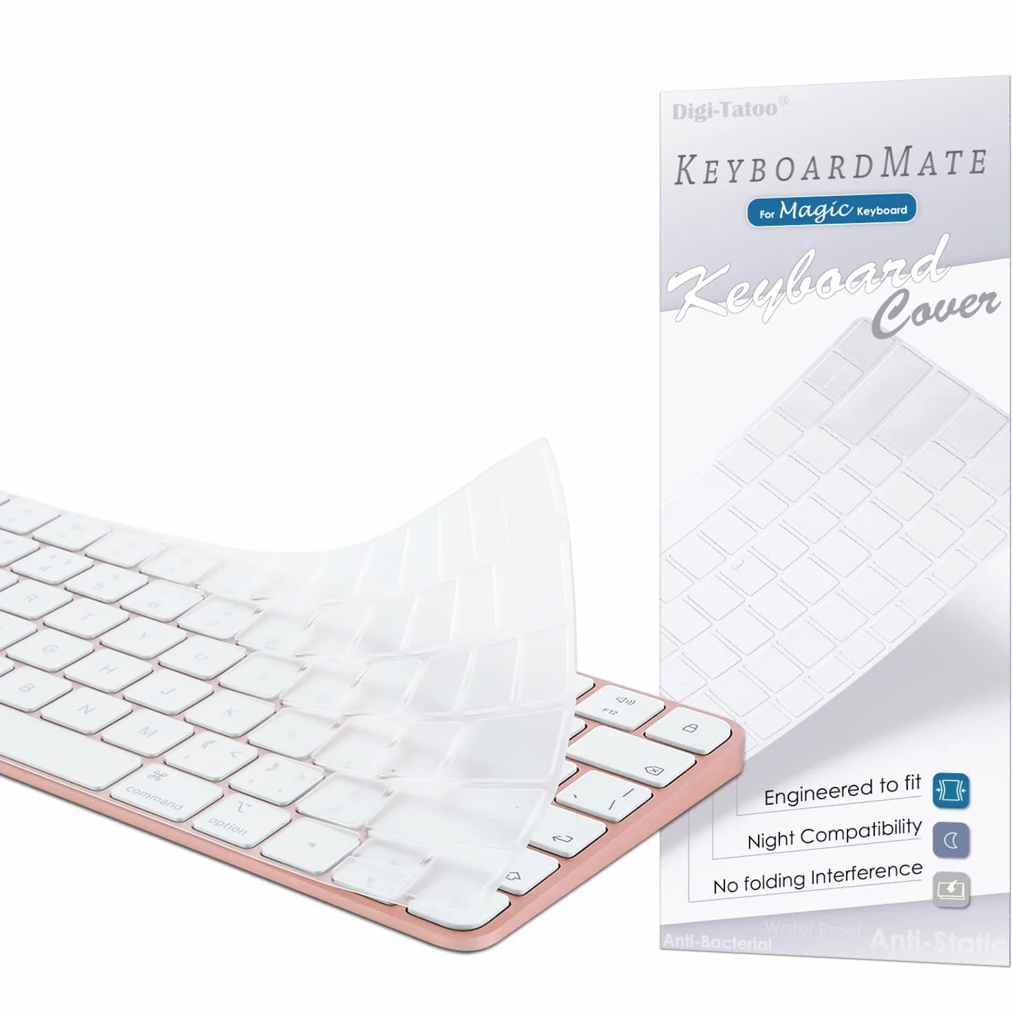 Cover per tastiera iMac Magic Keyboard (modello A2450, senza Touch ID, senza tasto numerico) - Ultra sottile, protettiva e trasparente per tastiera