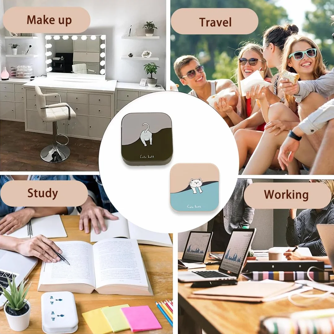 Custodia per Lenti a Contatto con Specchio, Porta Lenti a Contatto da Viaggio, 2 Pezzi