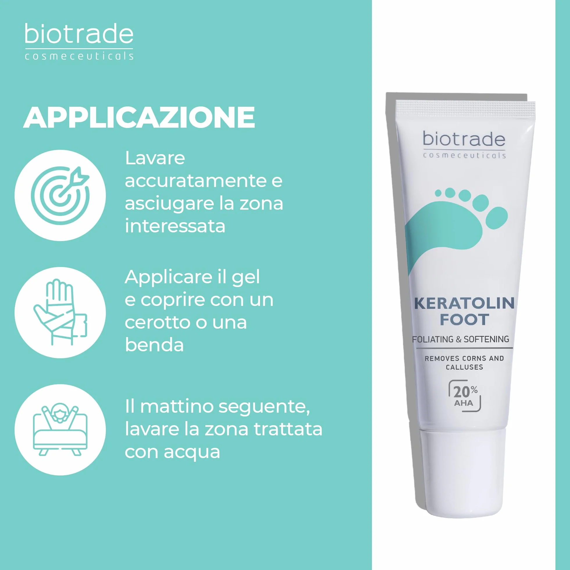 Biotrade Keratolin Gel Rimozione Calli 15 ml Acido Glicolico Lattico Salicilico