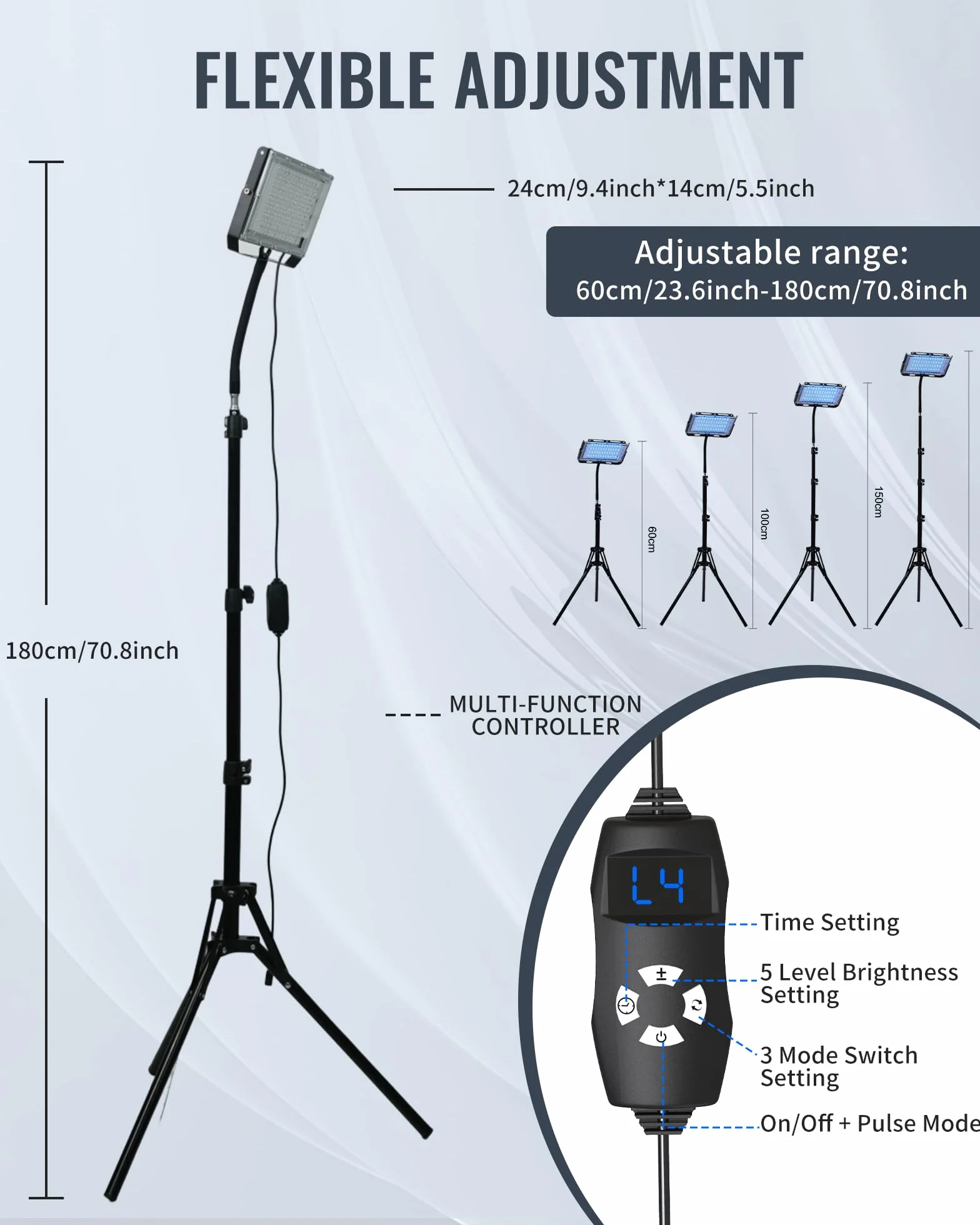 Lampada abbronzante 460 480 NM luce blu terapia solarium viso corpo 2 modalità 5 livelli luminosità