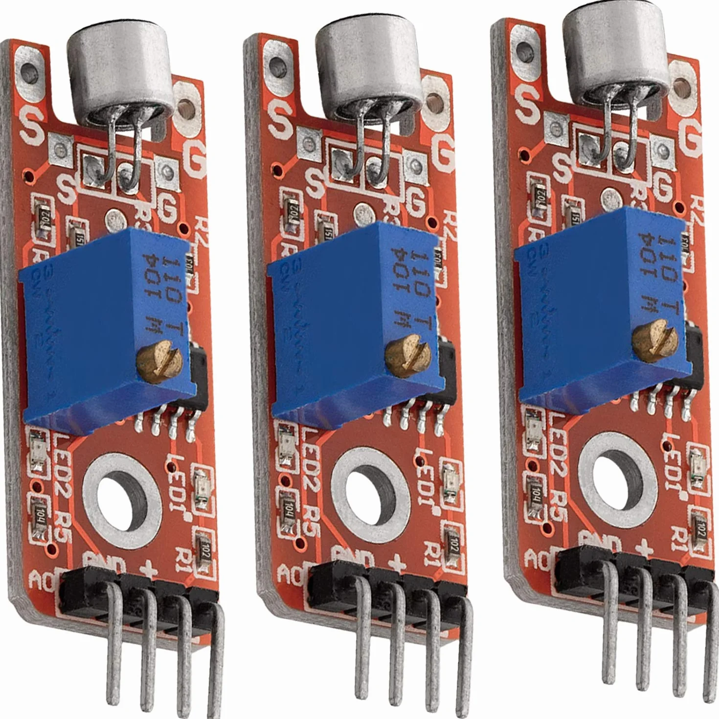 AZDelivery 3 x KY-038 Modulo Microfono di Cattura del Suono Sensore di Tono Vocale compatibile con Arduino incluso un E-Book!