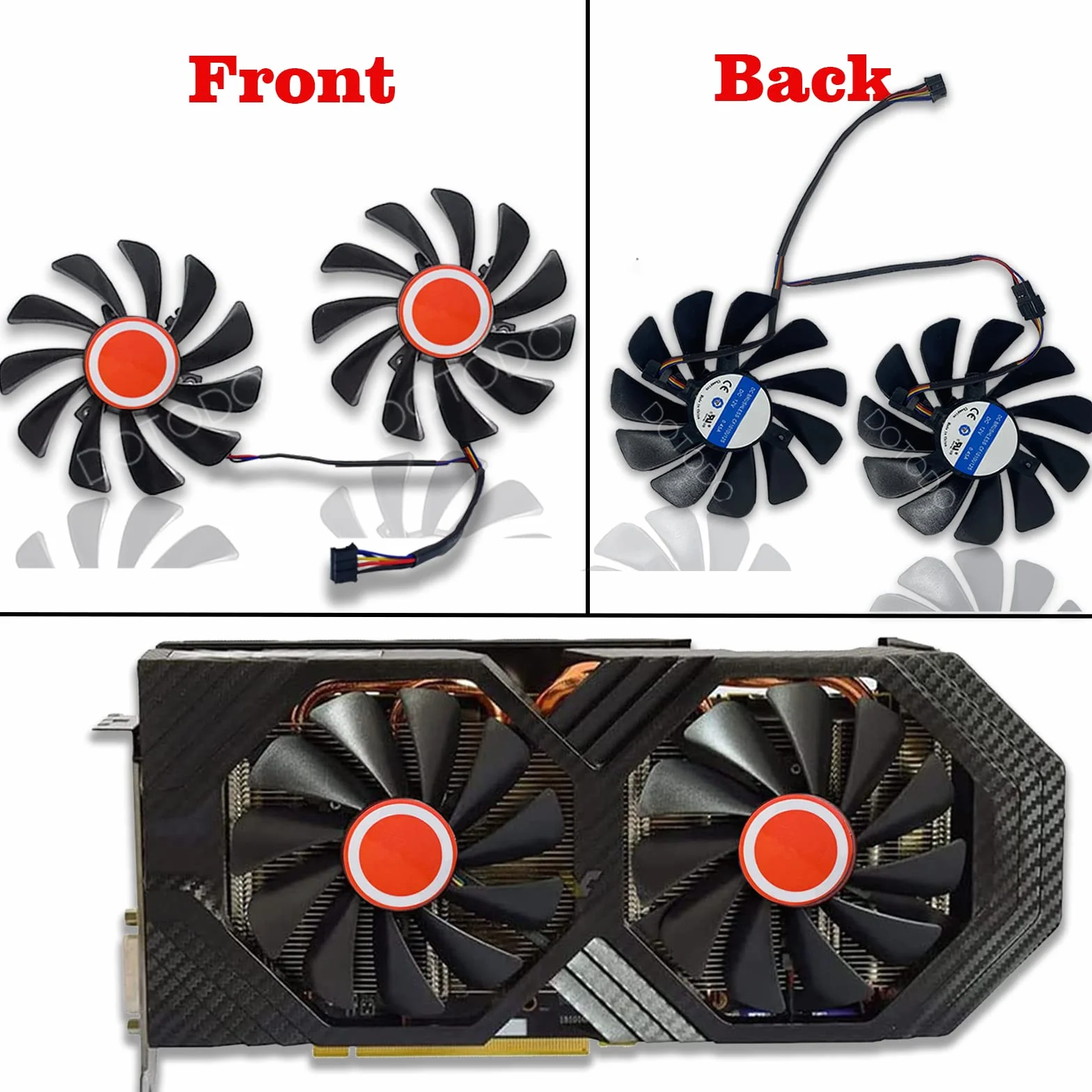 2 pz/set 95 MM 4pin FDC10U12S9-C CF1010U12S CF9010H12S Scheda Grafica Ventole GPU Cooler per XFX RX 570 RX 580 RX 590 Scheda Grafica Raffreddamento