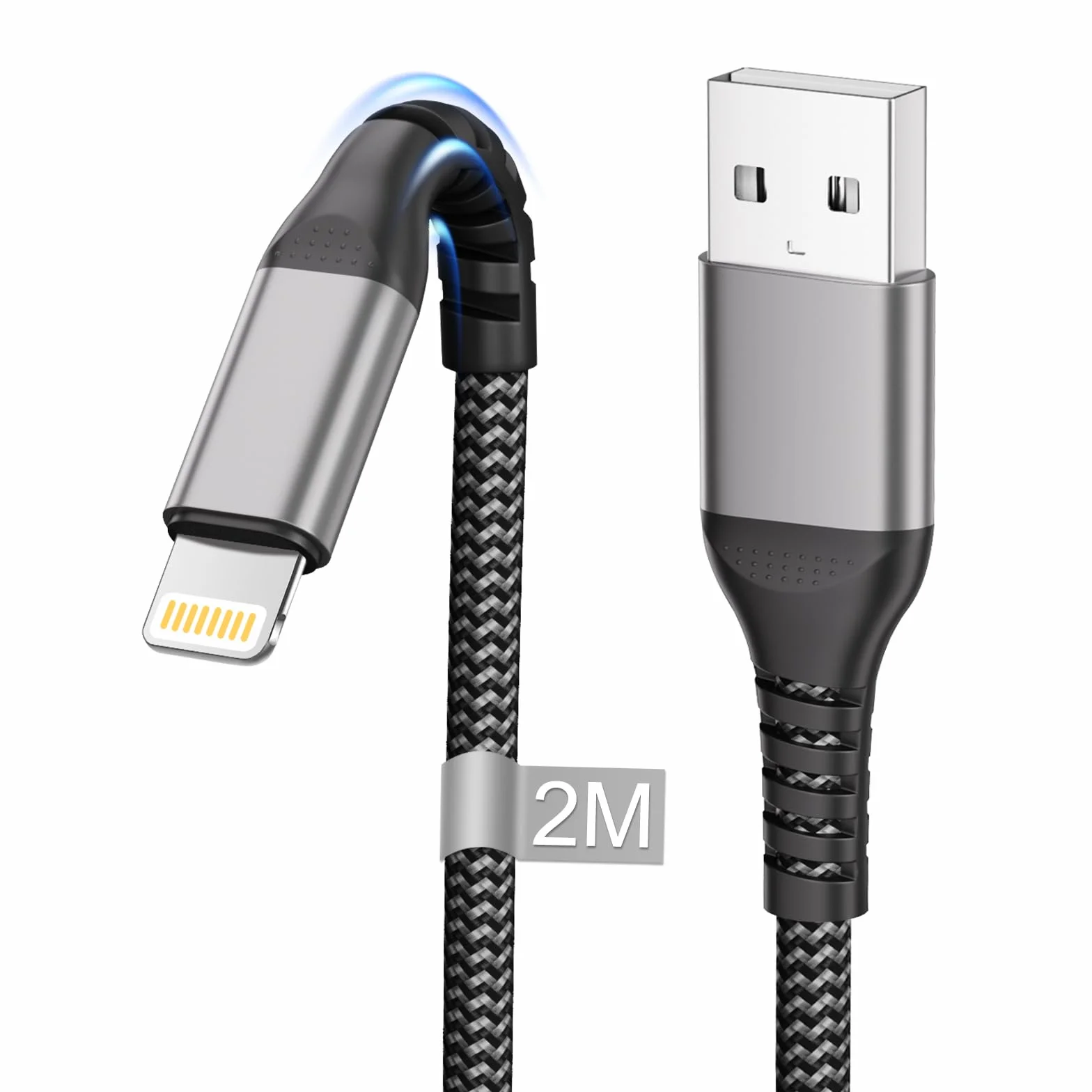 Cavo iPhone 2 Metri, Cavo Lightning 2M Certificato Apple MFi, Cavetto iPhone Cavi Ricarica Phone Filo Caricatore i-Phone Cavi USB Lightning per iPhone 14 13 12 11 Pro Max/Mini/XS/XR/8/7/6 Plus/SE,iPa