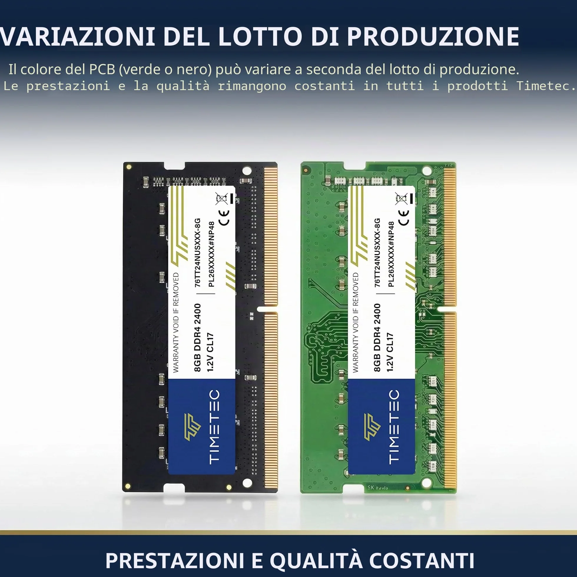 Timetec 8GB DDR4 2400MHz (PC4-2400T) PC4-19200 SODIMM RAM per laptop, mini PC e computer All-in-One – Non-ECC Unbuffered, 260 pin, 1,2V CL17 modulo di memoria