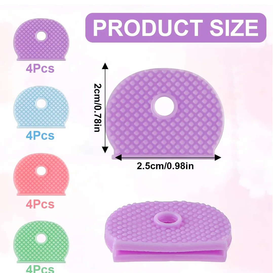 Copritasti colorati in silicone da 20 pezzi, copritasti flessibili, copritasti, copritasti in silicone, copritasti semicircolari per una facile identificazione del portachiavi