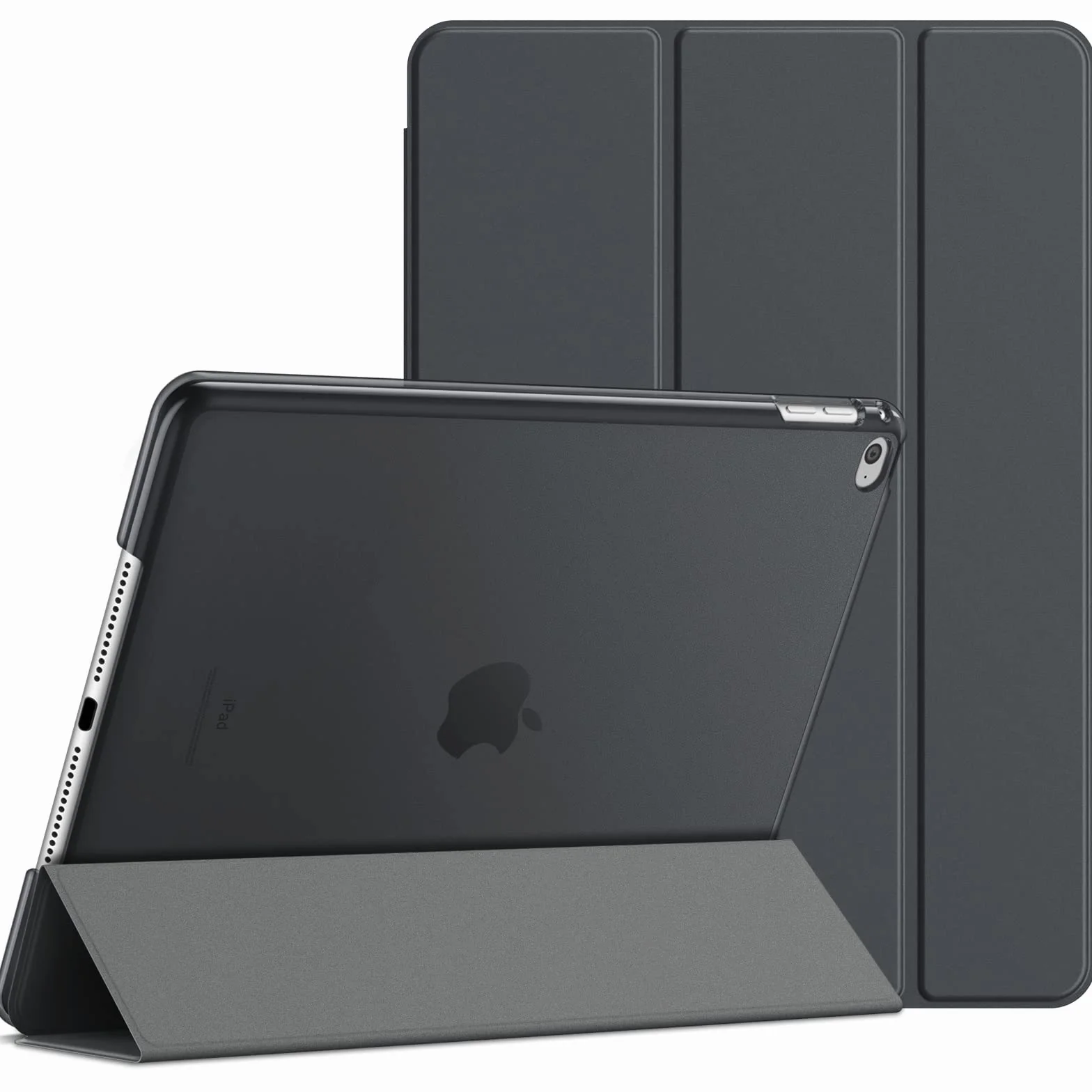 JETech Custodia iPad Air 2 Cover Supporto Auto Svegliati Sonno Grigio Scuro